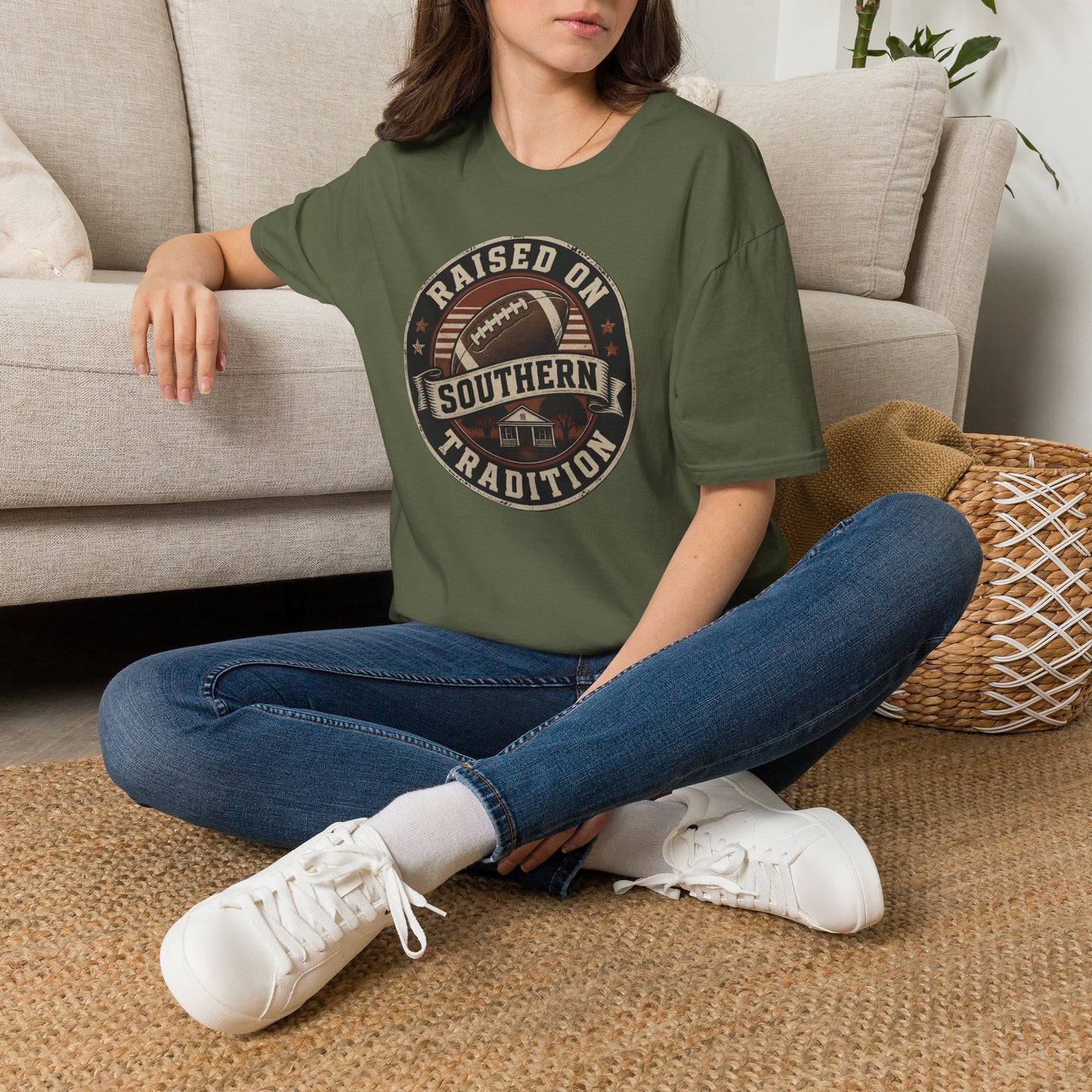 Raised On Southern Tradition Football Heritage T-Shirt