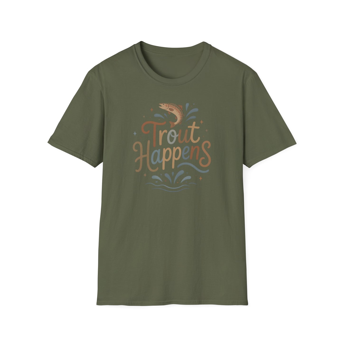 Trout Happens Fishing Lover Fisherman Outdoor Nature T-Shirt