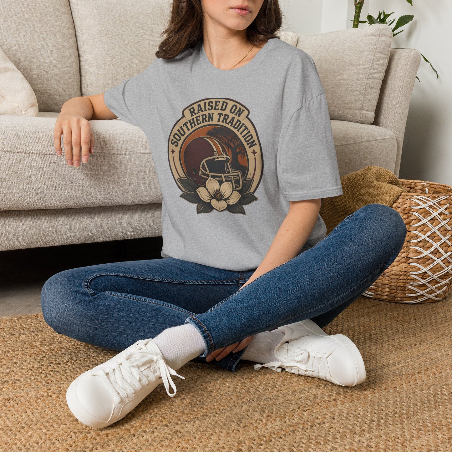 Raised On Southern Tradition Vintage Football Helmet T-Shirt