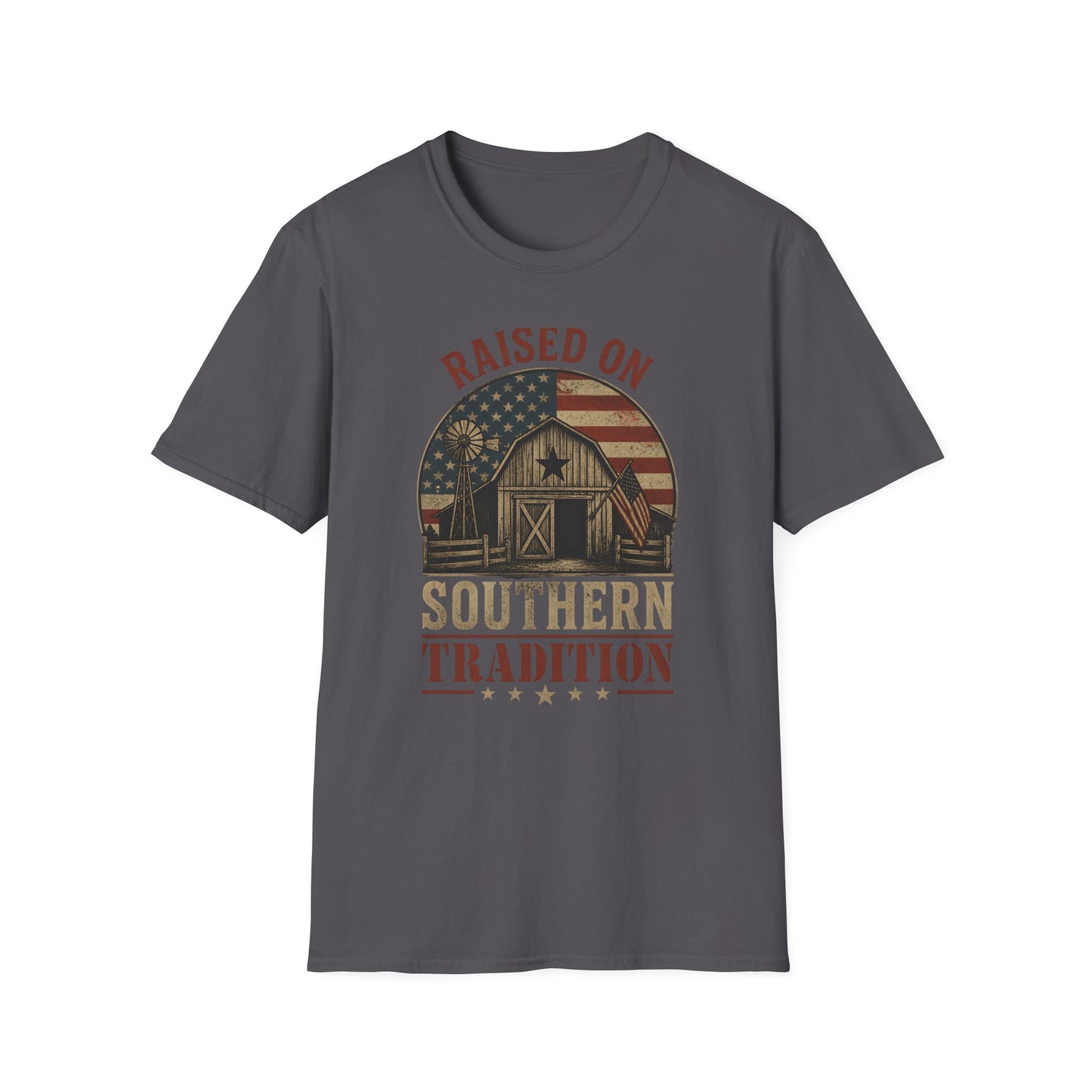 Raised On Southern Tradition Vintage Barn Flag T-Shirt