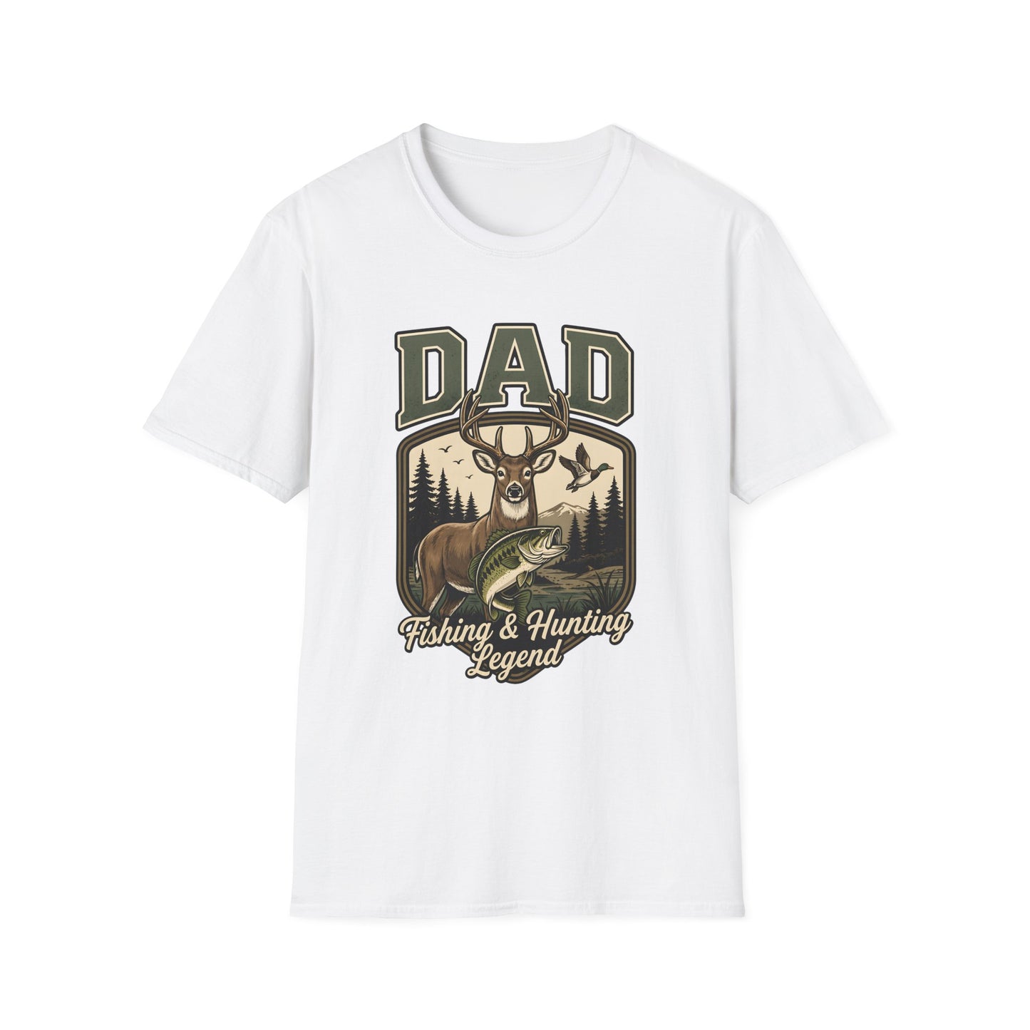 Dad Fishing & Hunting Legend Outdoor  for Fishermen and Hunters T-Shirt
