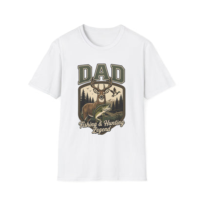 Dad Fishing & Hunting Legend Outdoor  for Fishermen and Hunters T-Shirt - HomeGrown South Graphic Tee (View 4)