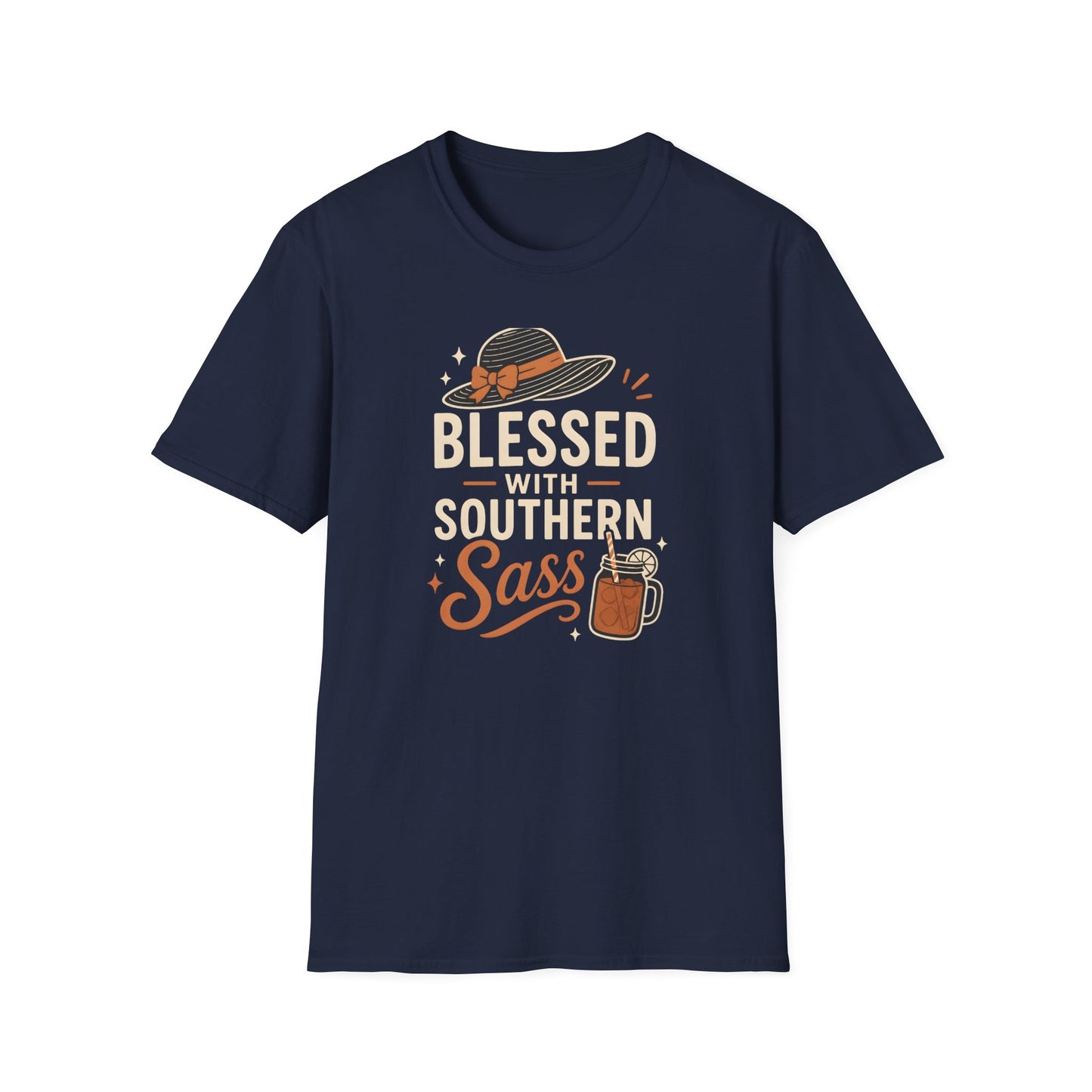 Blessed With Southern Sass Hat And Sweet Tea T-Shirt