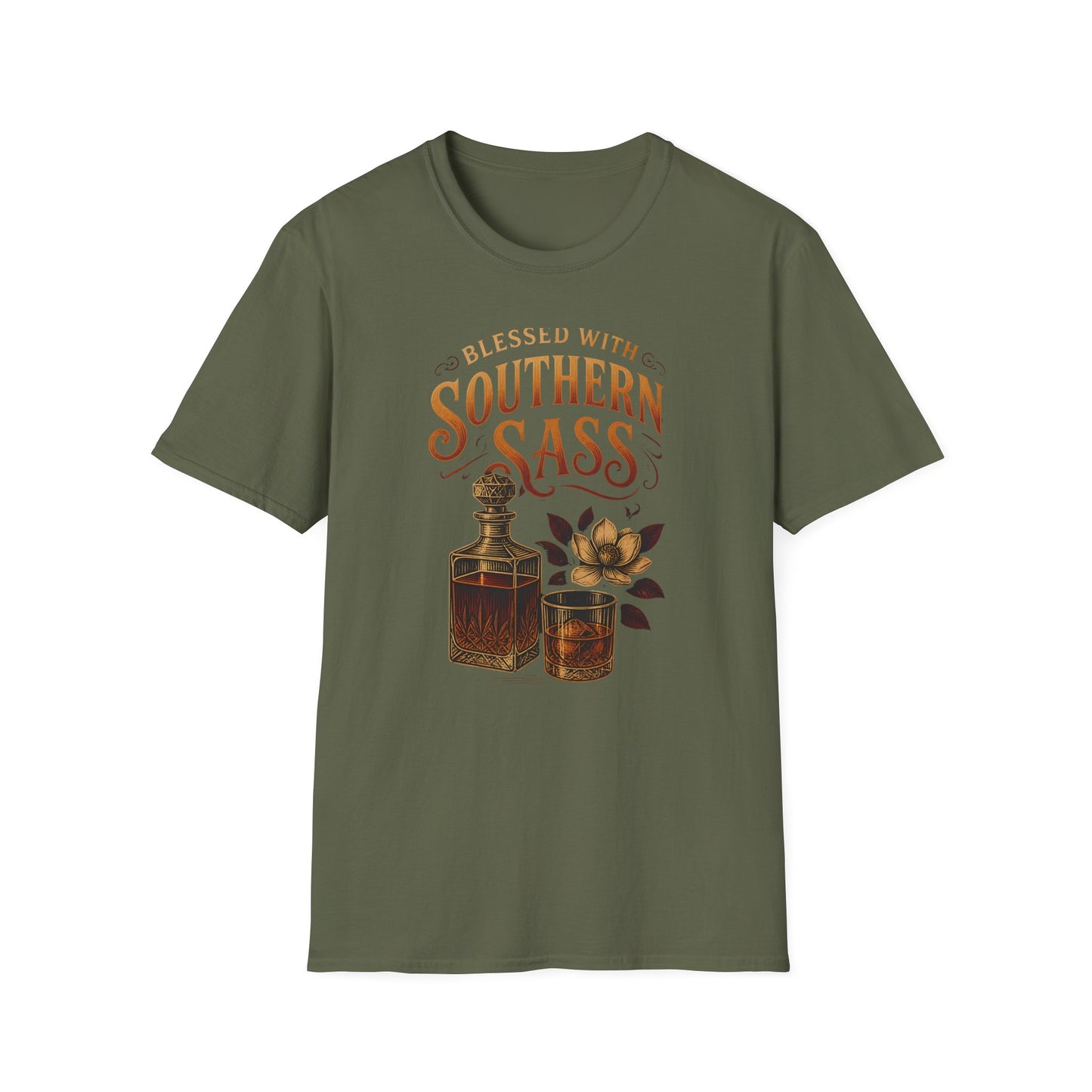 Blessed With Southern Sass Whiskey Vintage T-Shirt