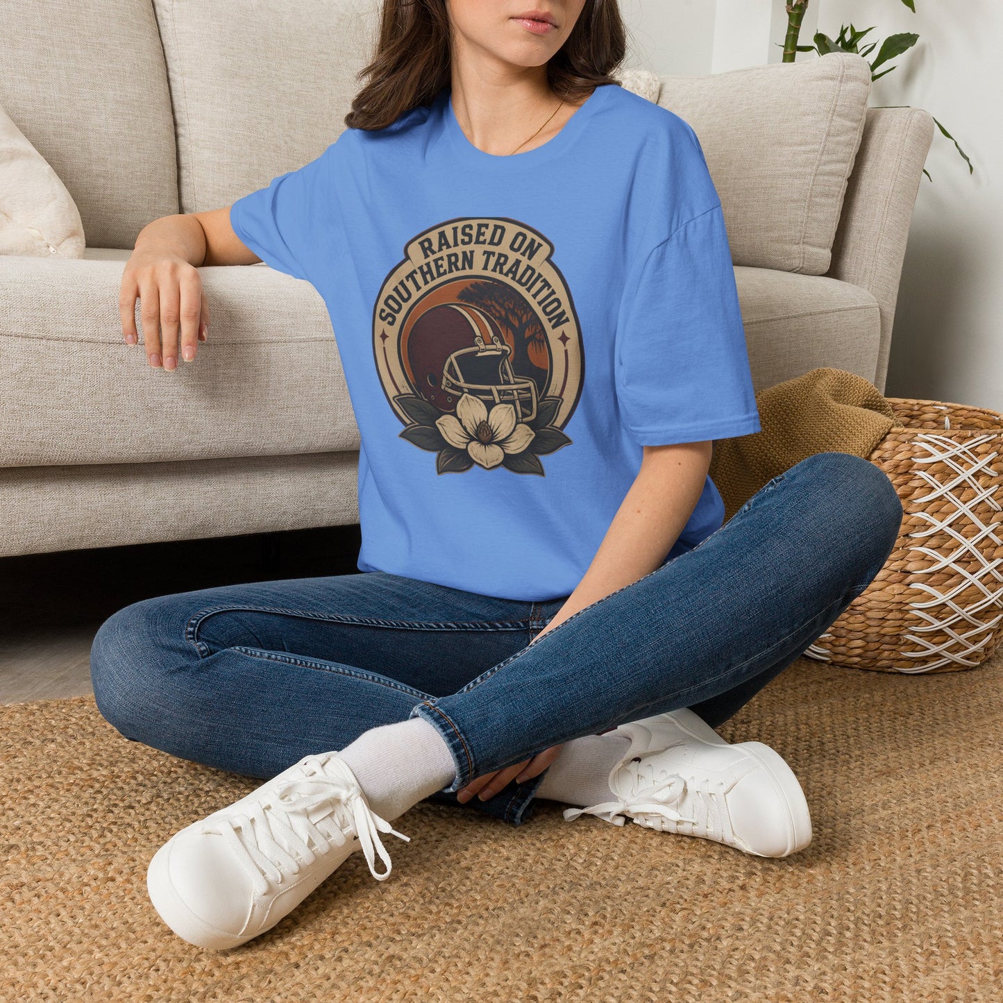 Raised On Southern Tradition Vintage Football Helmet T-Shirt