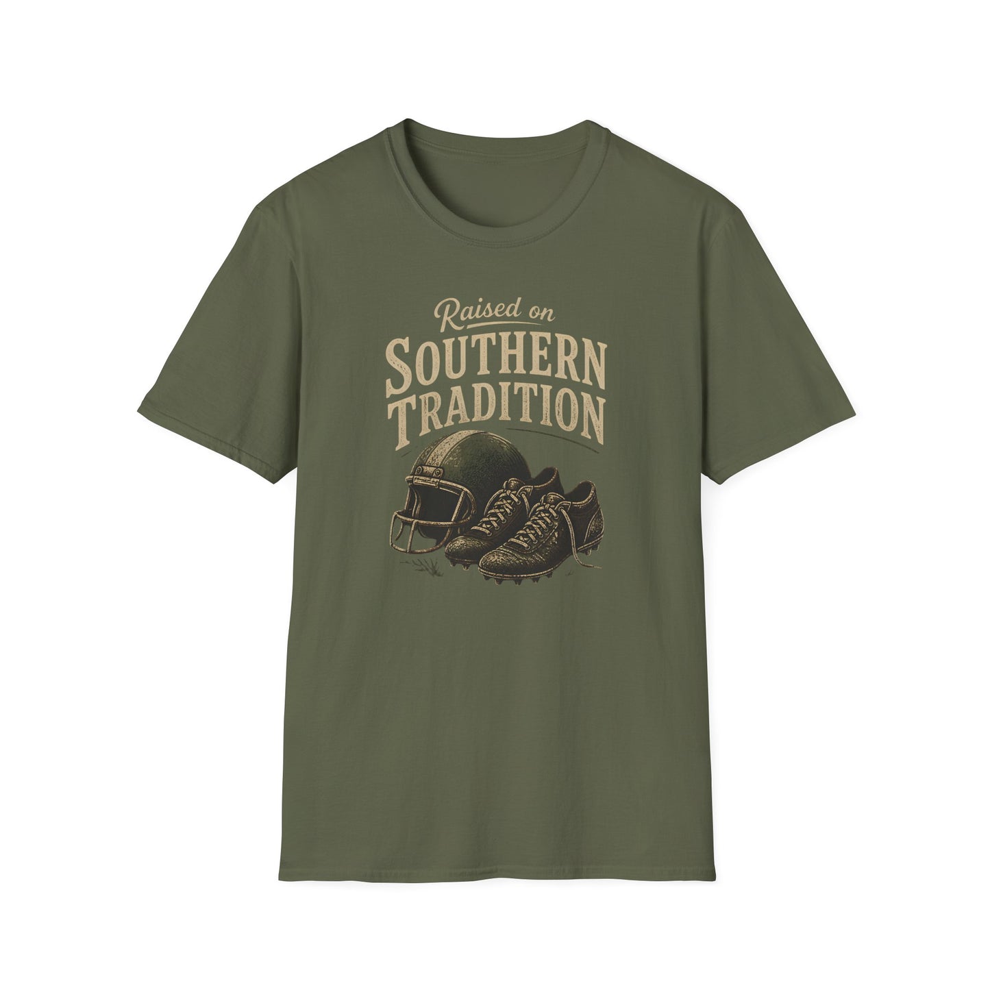 Raised On Southern Tradition Football Helmet Cleats T-Shirt