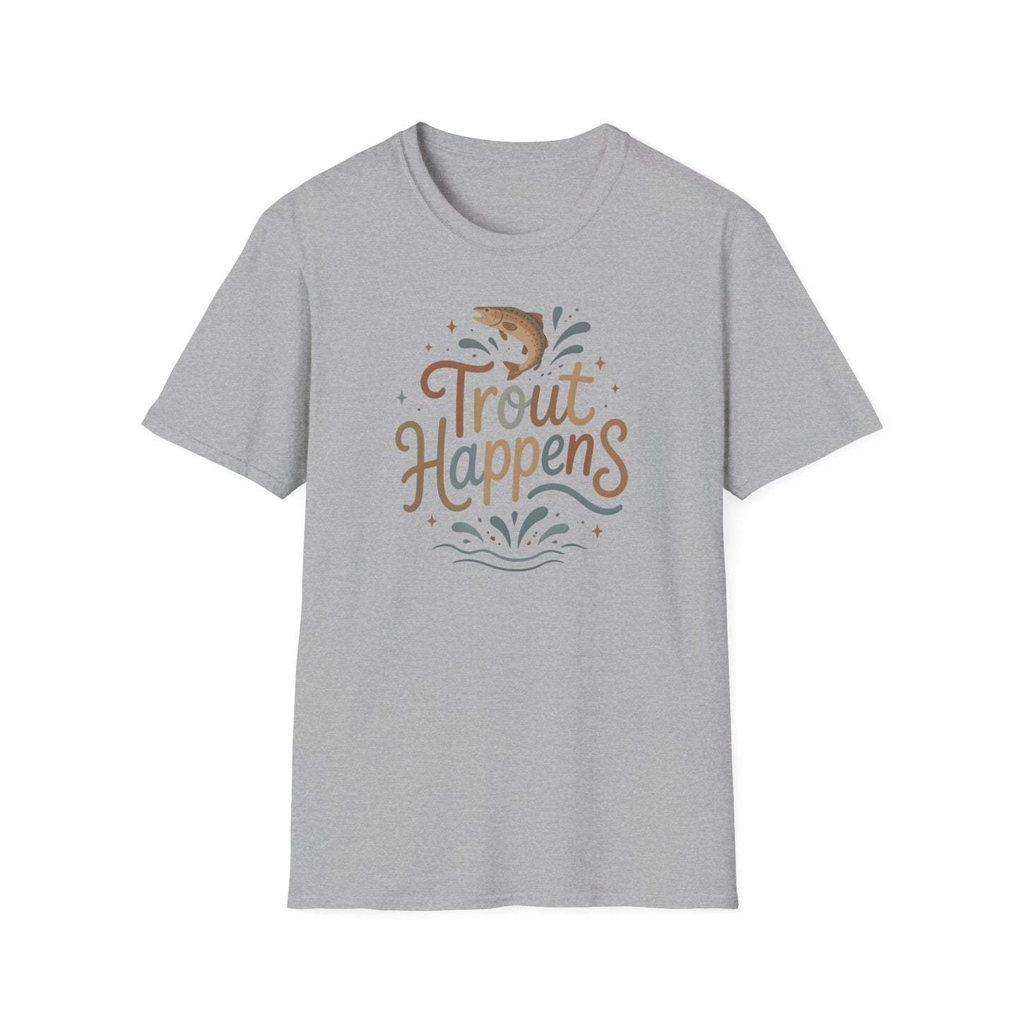 Trout Happens Fishing Lover Fisherman Outdoor Nature T-Shirt