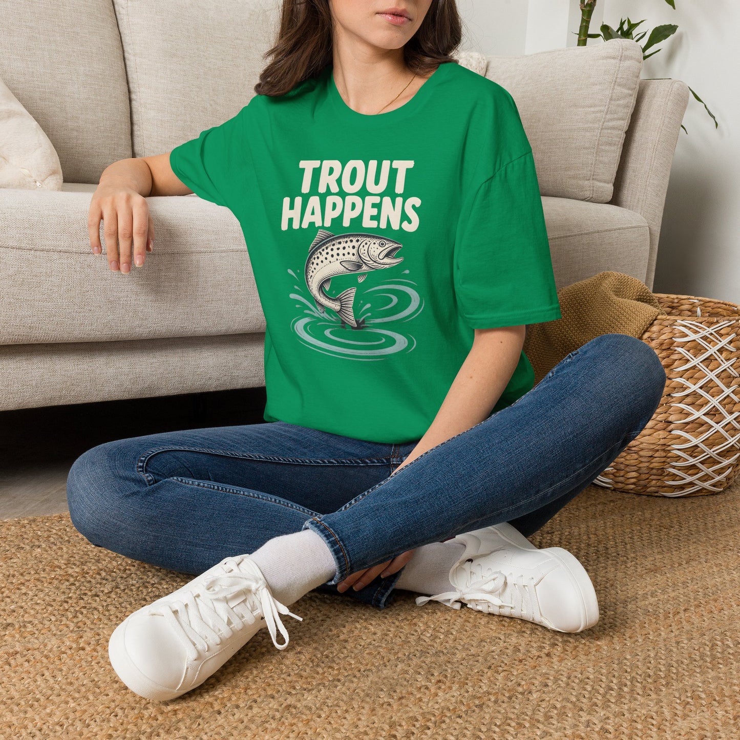 Trout Happens Fishing Lover Fisherman Outdoor Angler T-Shirt