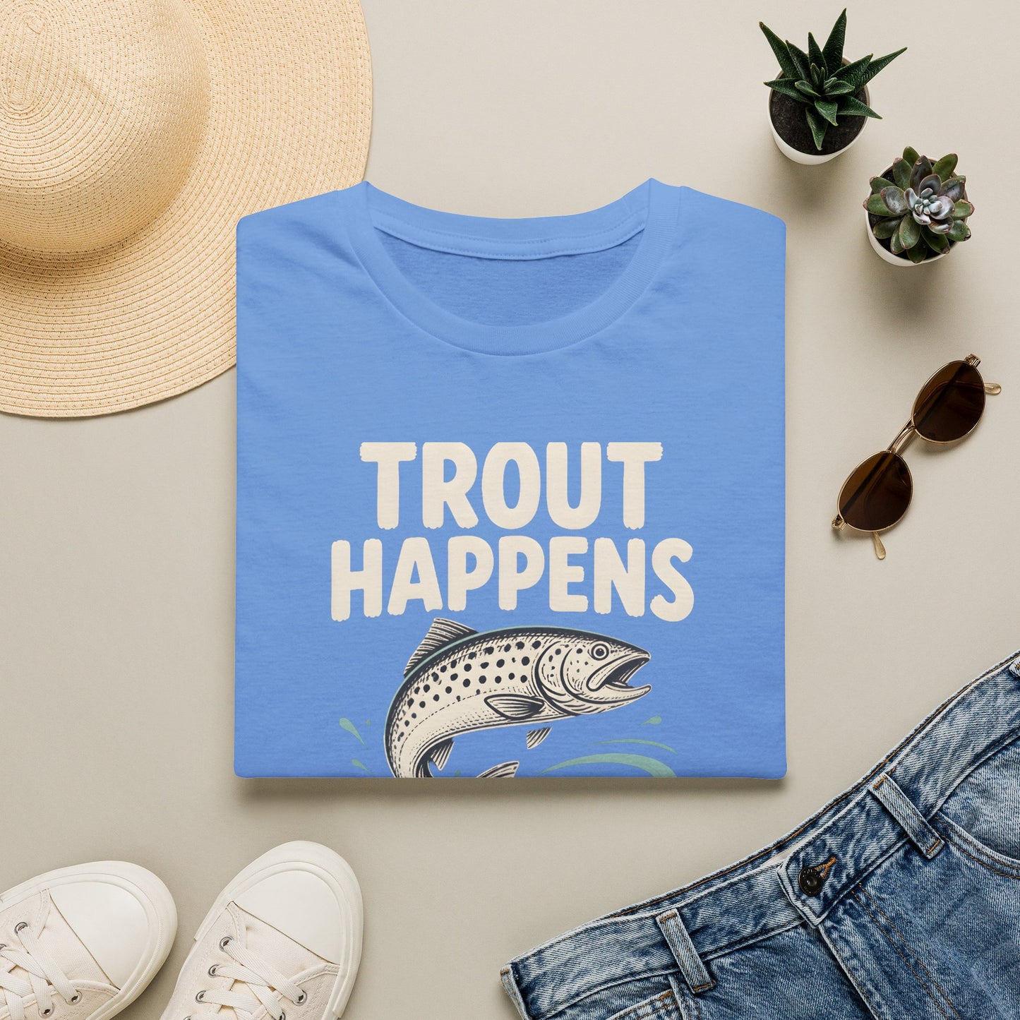 Trout Happens Fishing Lover Fisherman Outdoor Angler T-Shirt