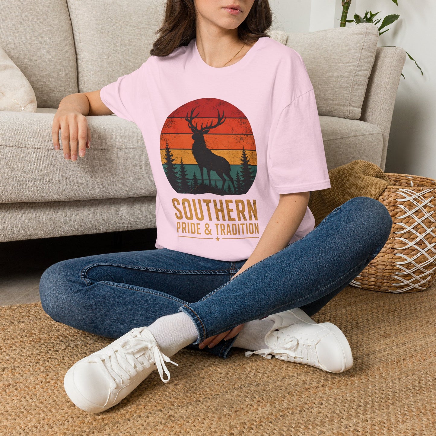 Southern Pride And Tradition Deer Sunset T-Shirt