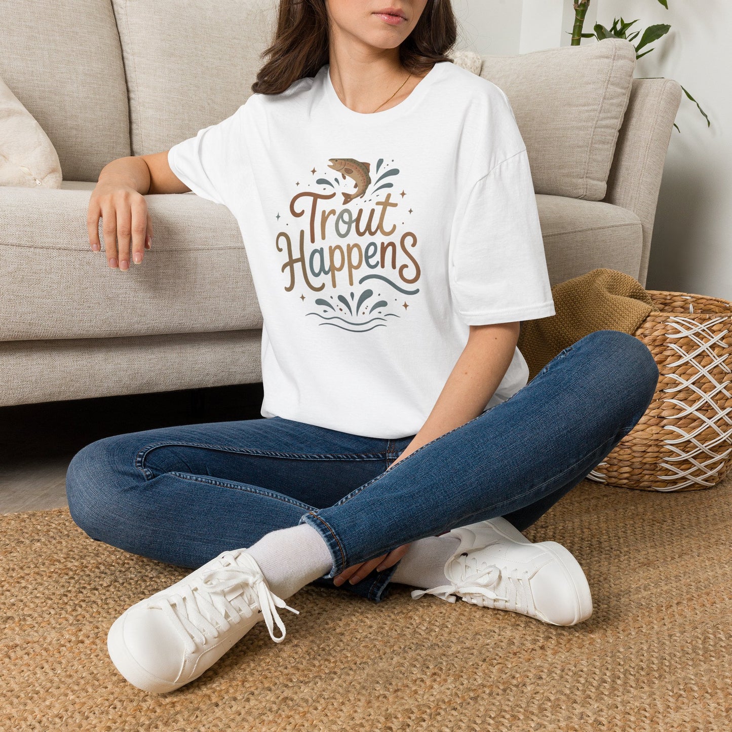 Trout Happens Fishing Lover Fisherman Outdoor Nature T-Shirt