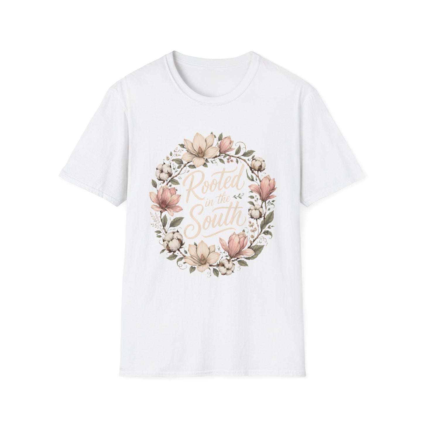Rooted In The South Floral Wreath T-Shirt