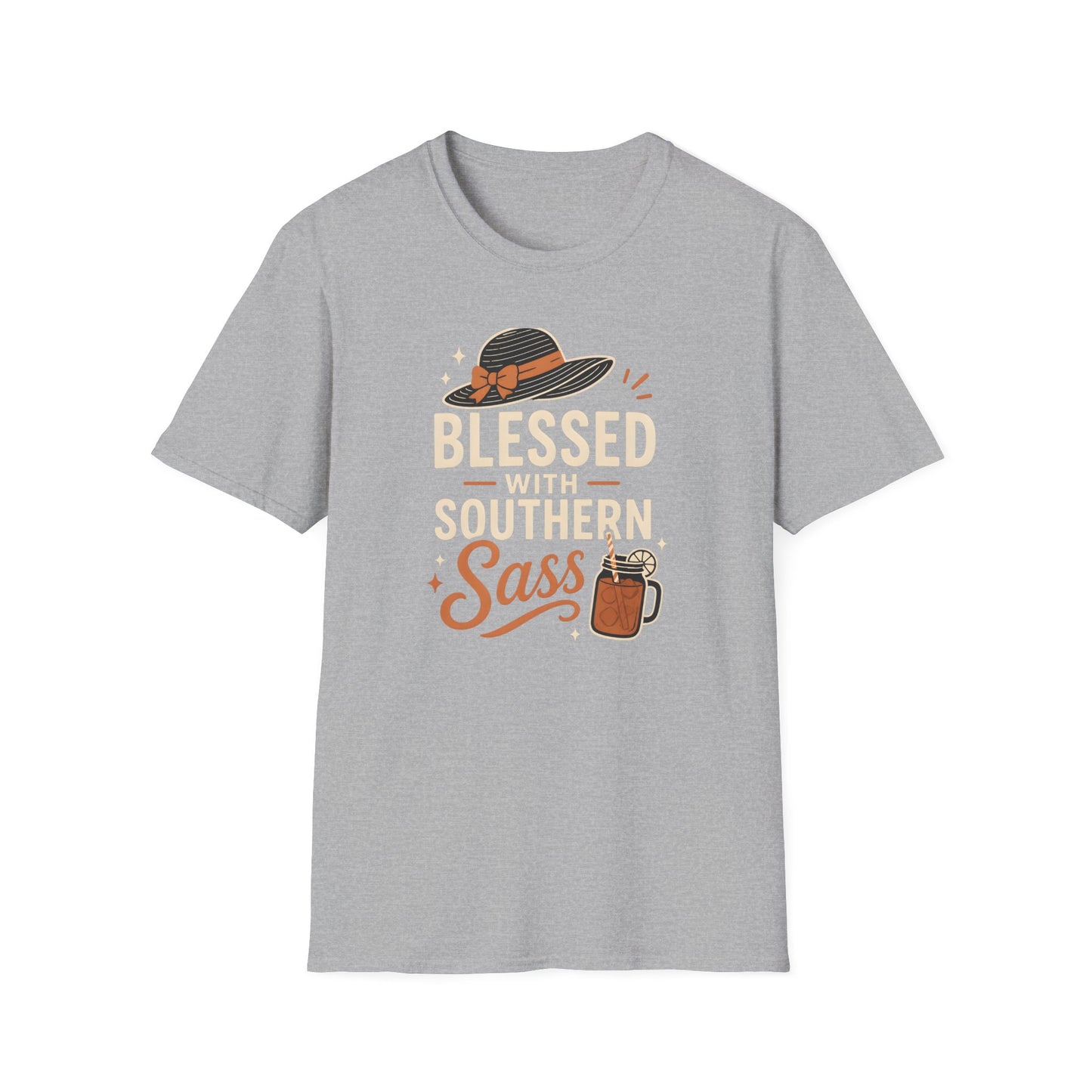 Blessed With Southern Sass Hat And Sweet Tea T-Shirt