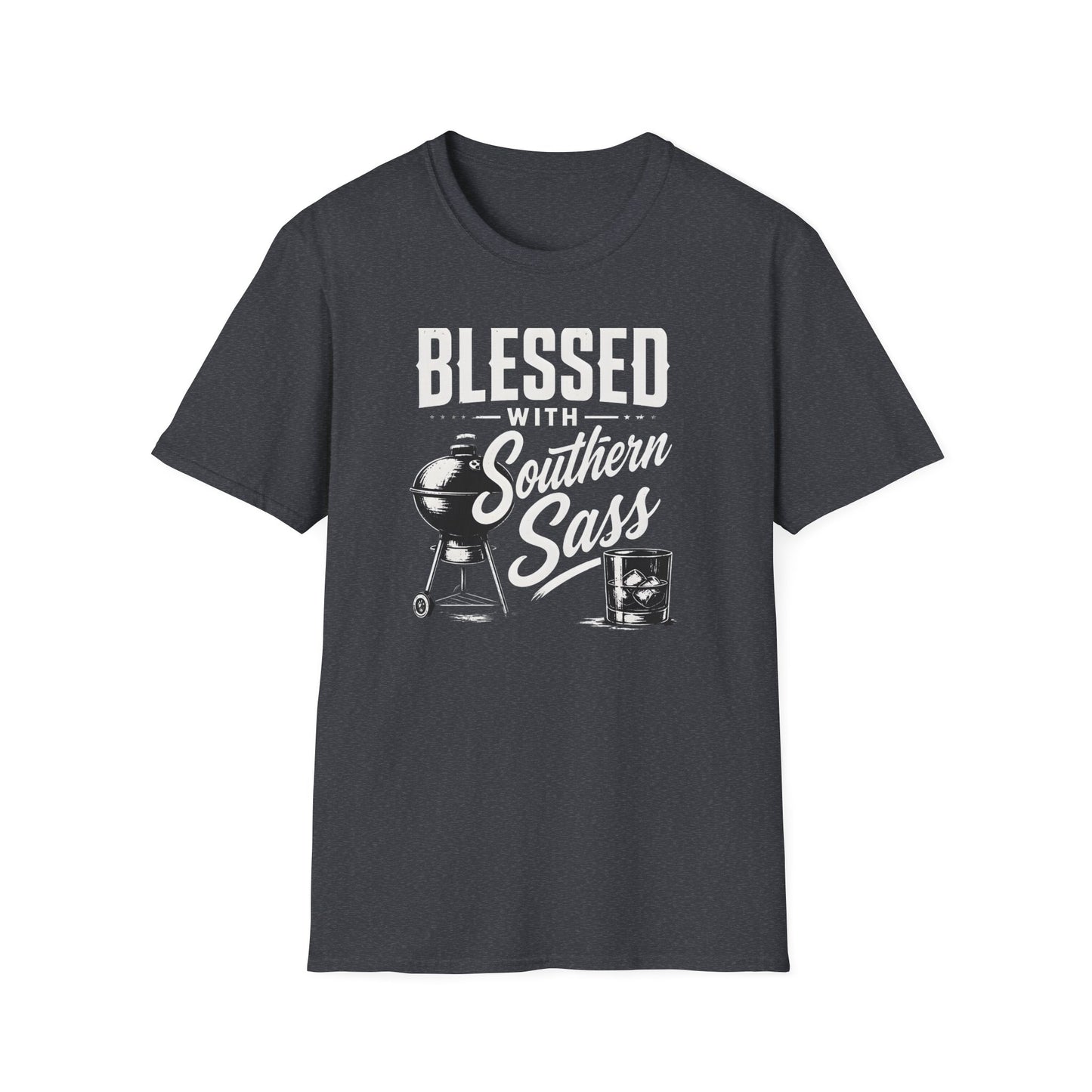 Blessed With Southern Sass BBQ Grill Whiskey T-Shirt