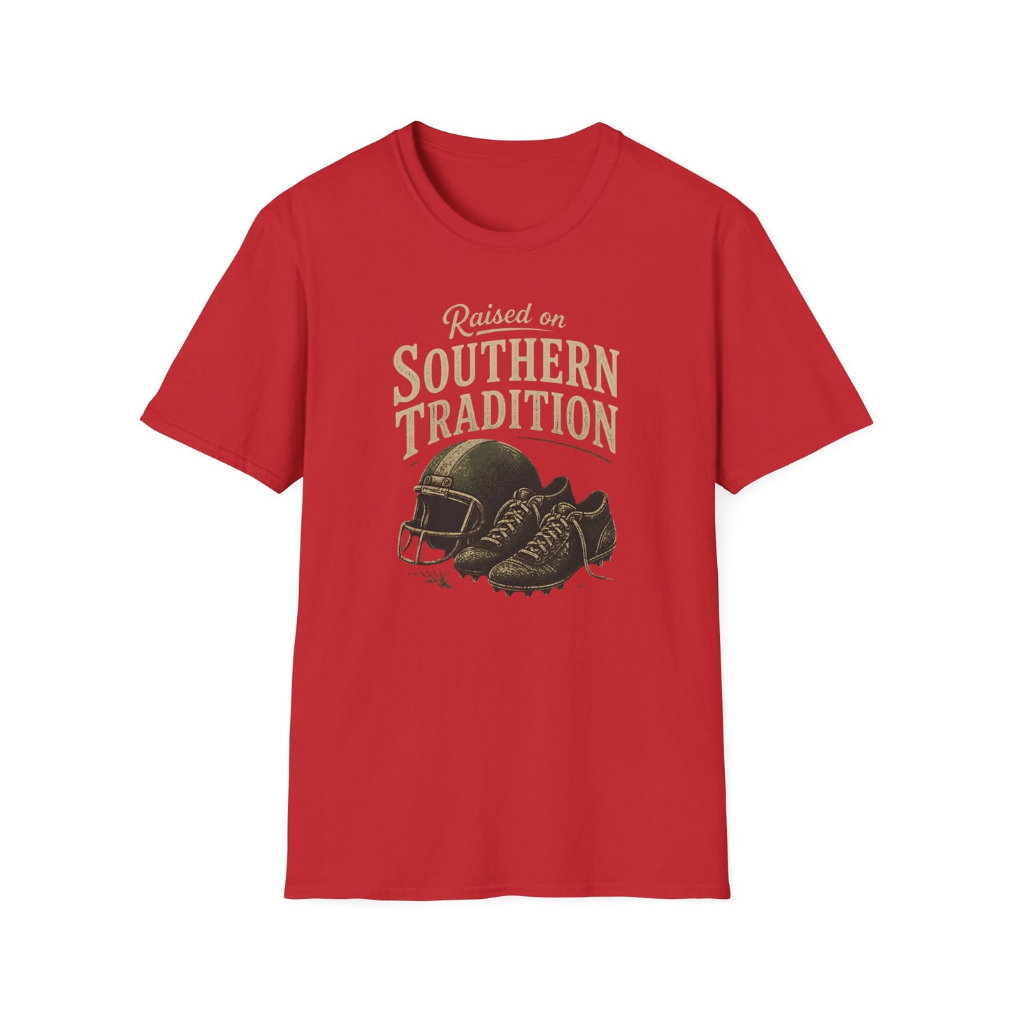 Raised On Southern Tradition Football Helmet Cleats T-Shirt