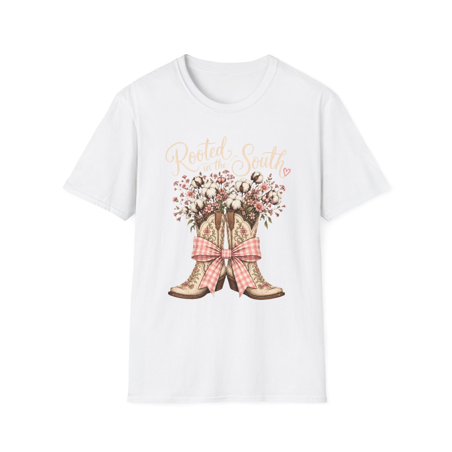 Rooted in the South Floral Cowboy Boots T-Shirt