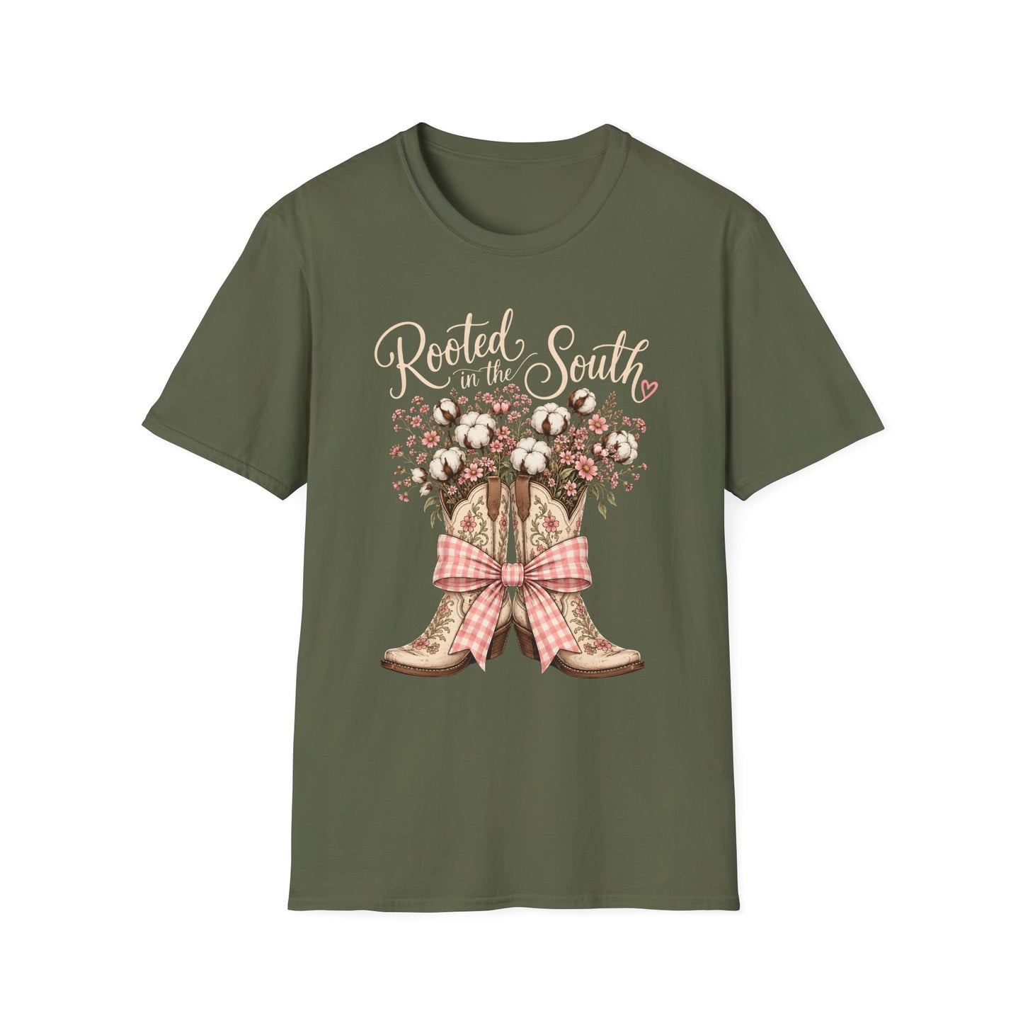 Rooted in the South Floral Cowboy Boots T-Shirt