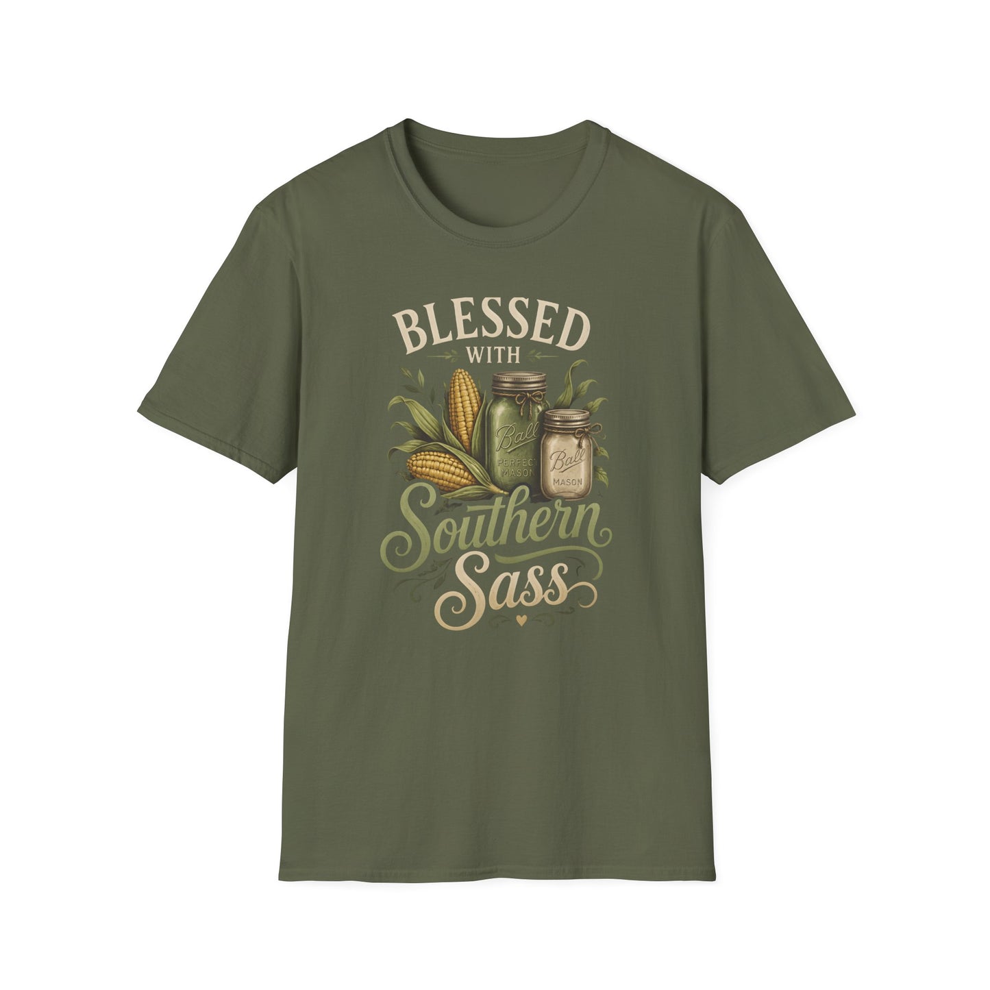 Blessed With Southern Sass Mason Jars Corn T-Shirt
