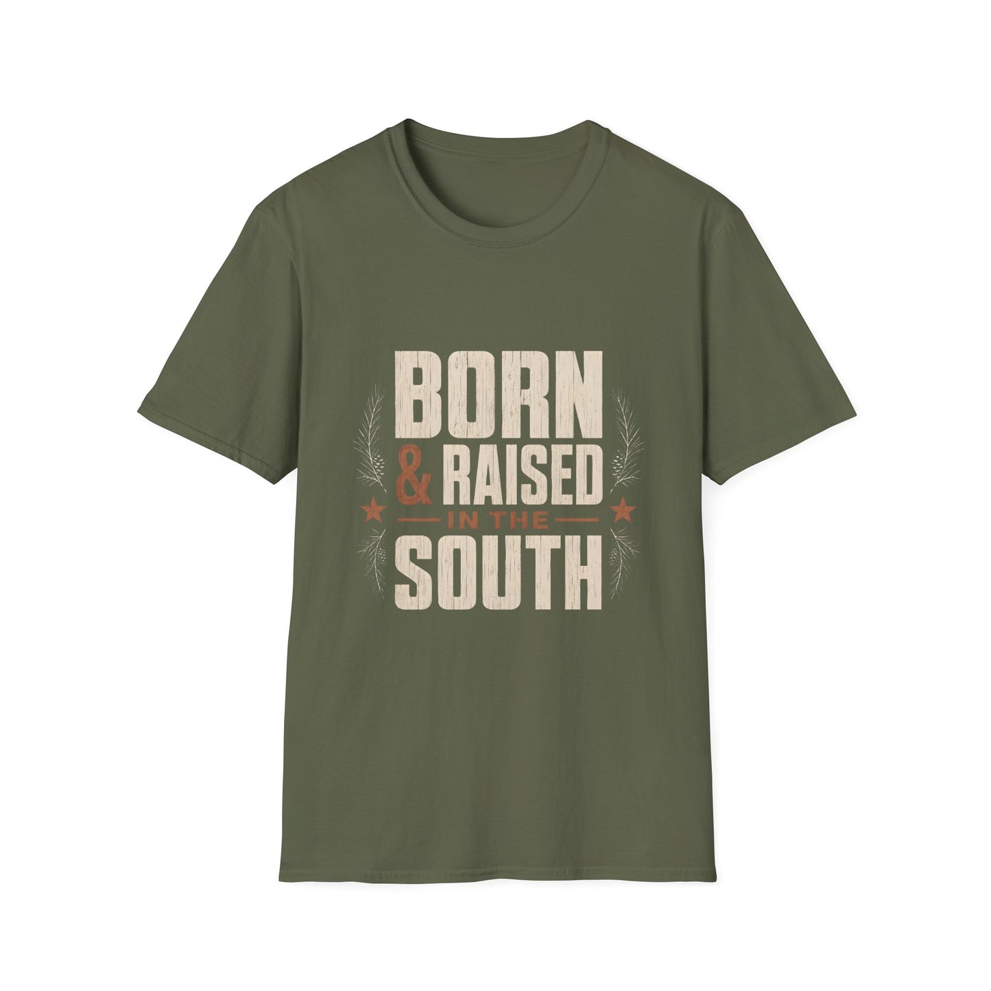 Born Raised In The South Rustic Country T-Shirt