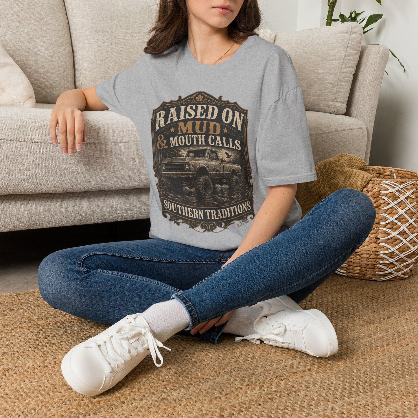 Raised On Mud And Mouth Calls Southern Traditions T-Shirt