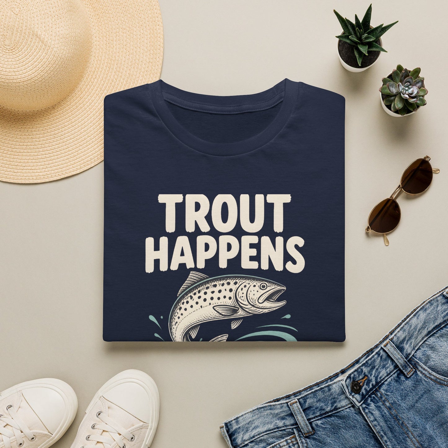 Trout Happens Fishing Lover Fisherman Outdoor Angler T-Shirt