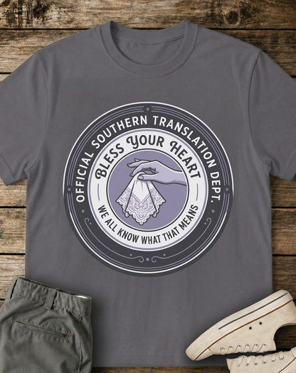 Bless Your Heart Southern Translation Dept. Graphic T-Shirt - HomeGrown South Graphic Tee (View 1)
