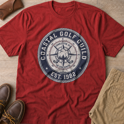 Coastal Golf Guild Charleson Vintage Golf Club T-Shirt - HomeGrown South Graphic Tee (View 1)