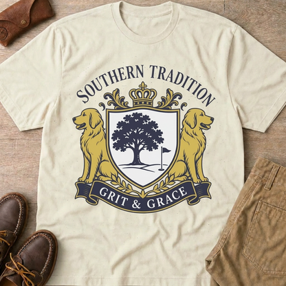 Southern Tradition Crest  Grit & Grace  Heritage T-Shirt - HomeGrown South Graphic Tee (View 1)