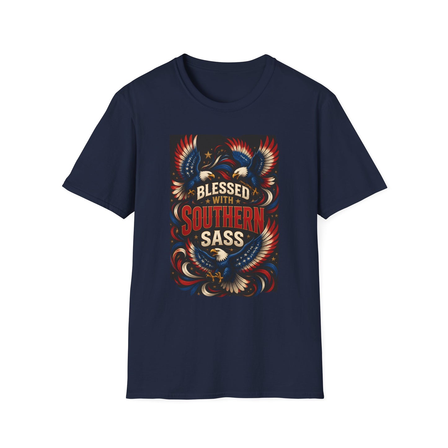 Blessed With Southern Sass Patriotic Eagles T-Shirt