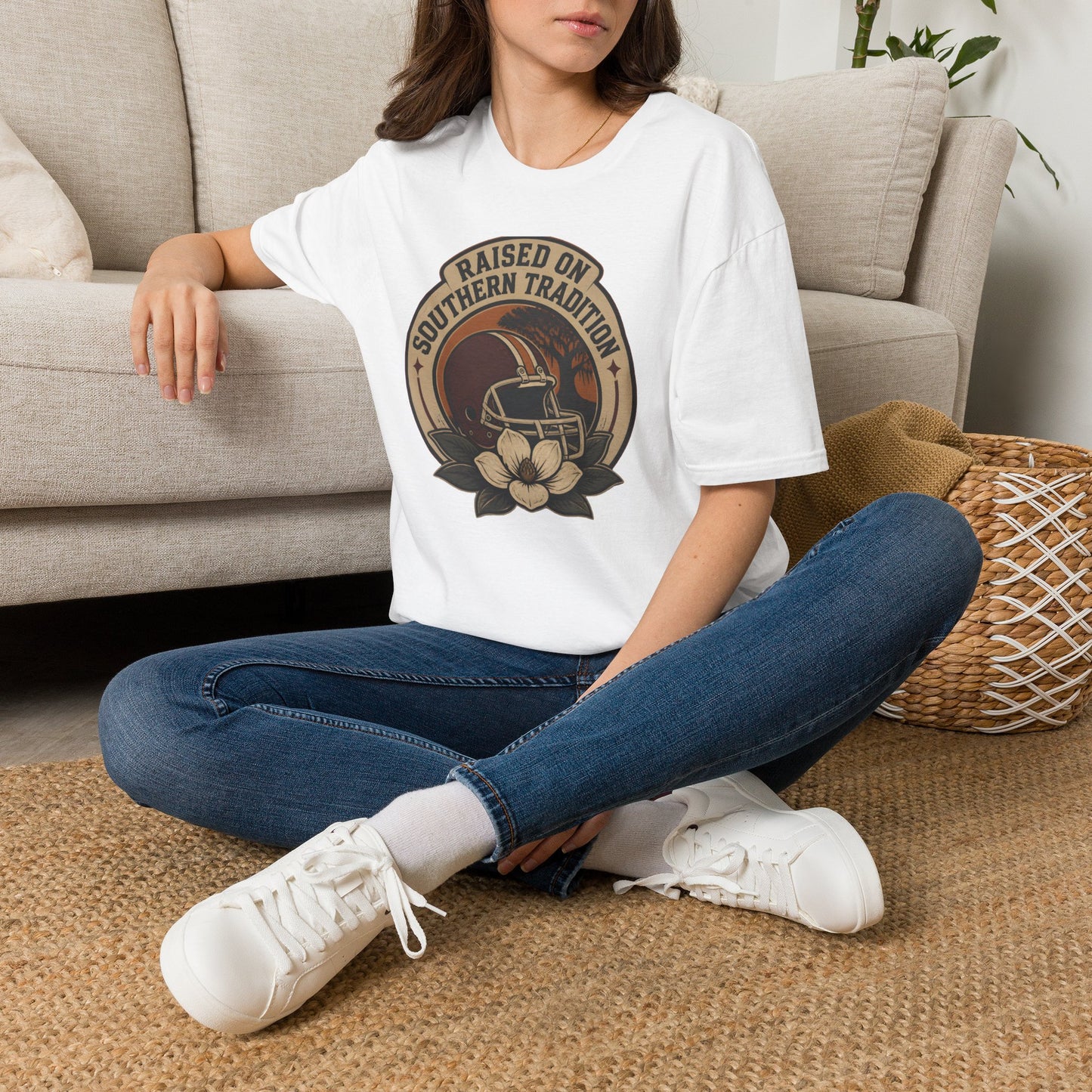 Raised On Southern Tradition Vintage Football Helmet T-Shirt