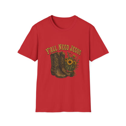 I'll Need Jesus Cowboy Western Faith T-Shirt - HomeGrown South Graphic Tee (View 4)