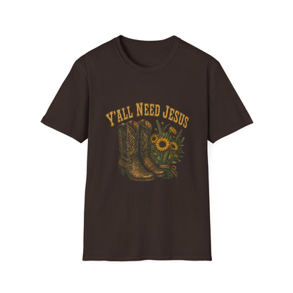 I'll Need Jesus Cowboy Western Faith T-Shirt - HomeGrown South Graphic Tee (View 6)