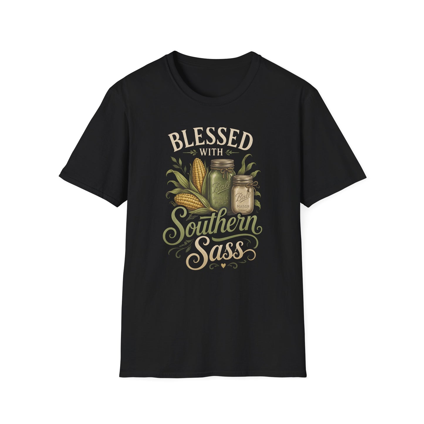 Blessed With Southern Sass Mason Jars Corn T-Shirt