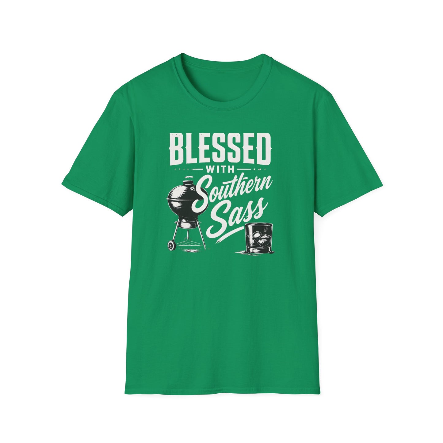 Blessed With Southern Sass BBQ Grill Whiskey T-Shirt