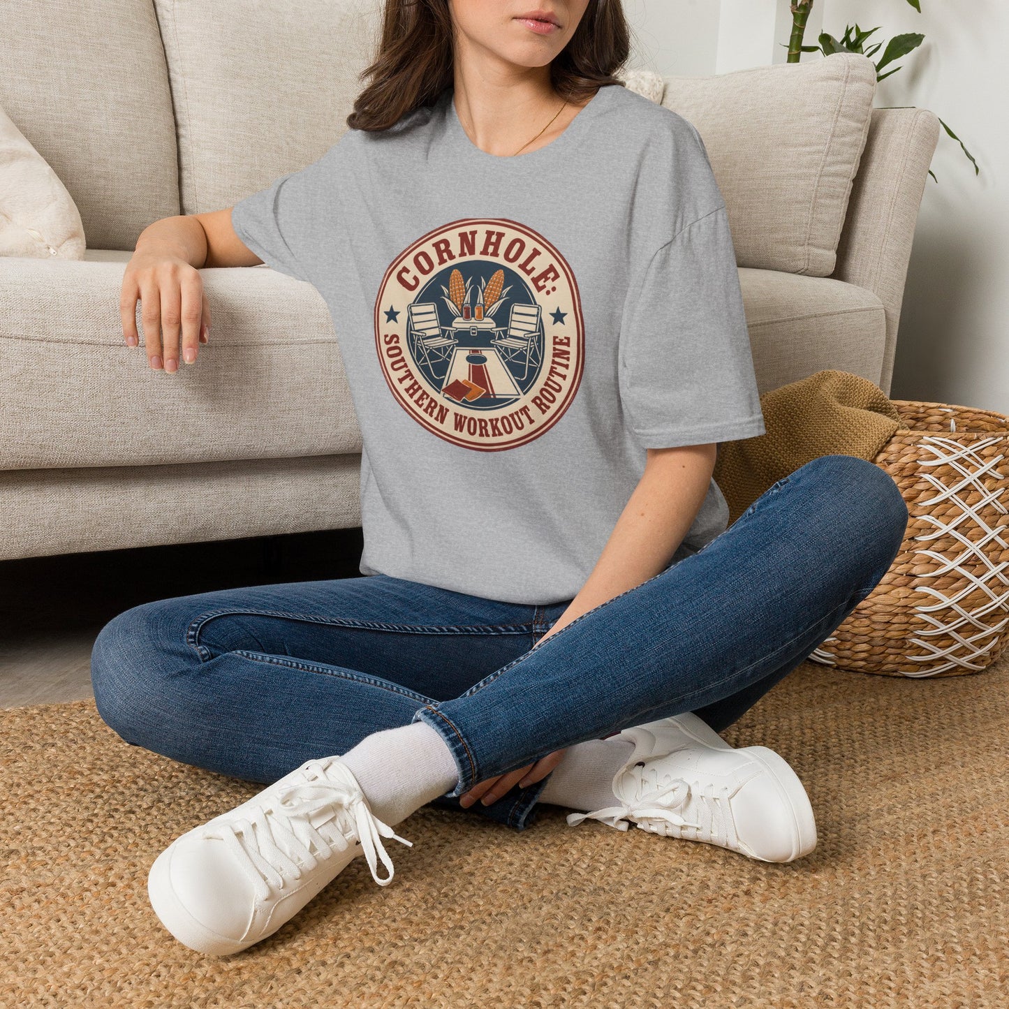 Cornhole Southern Workout Routine Fun Game T-Shirt