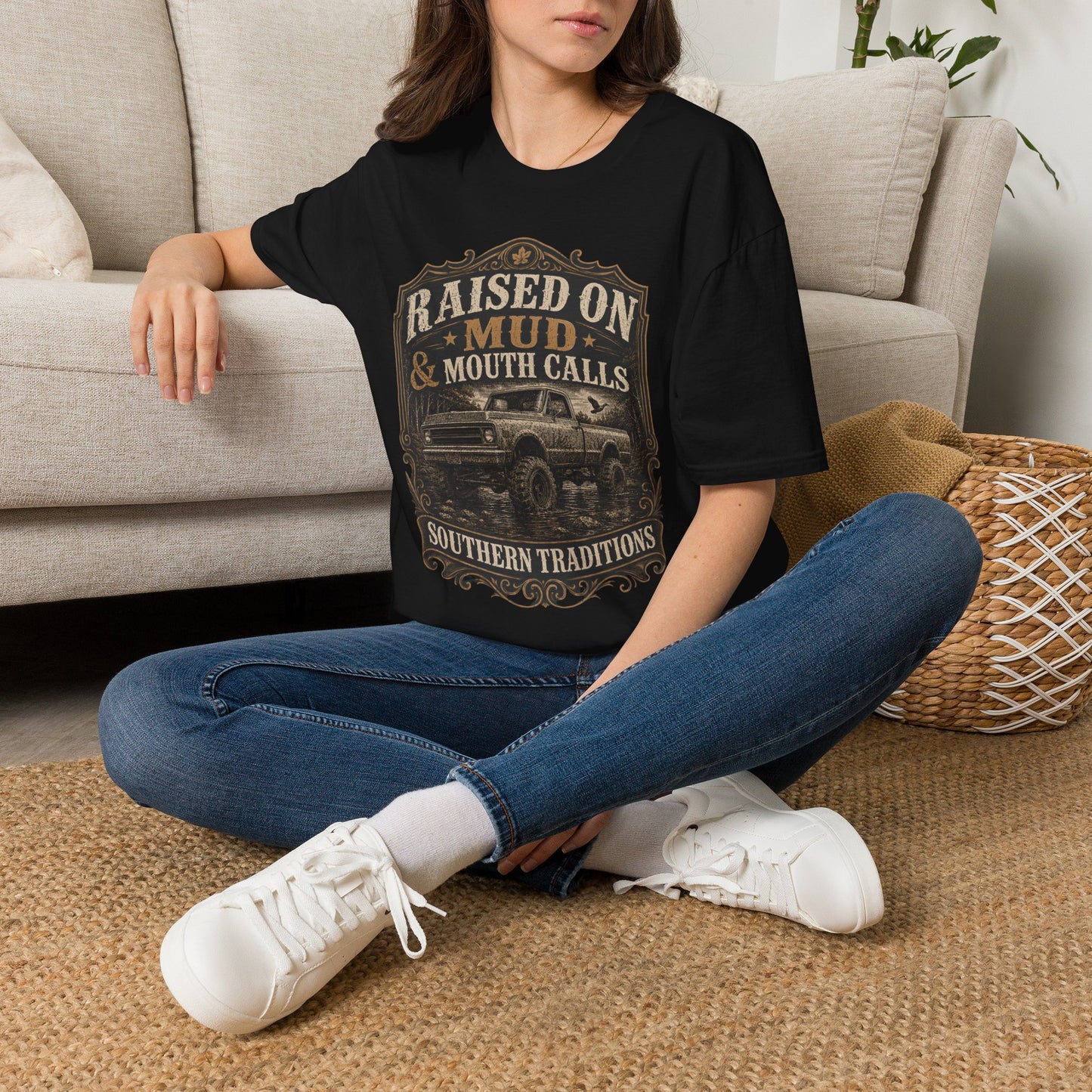Raised On Mud And Mouth Calls Southern Traditions T-Shirt