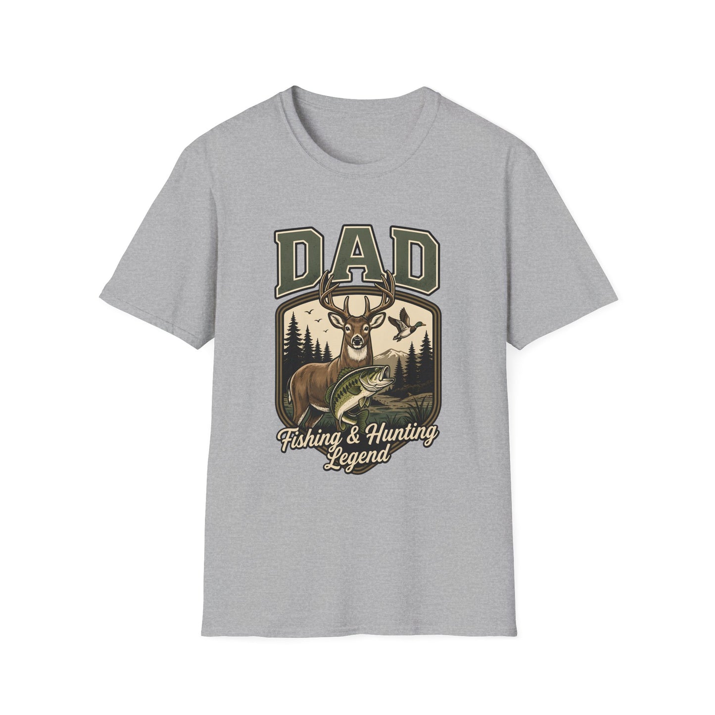 Dad Fishing & Hunting Legend Outdoor  for Fishermen and Hunters T-Shirt
