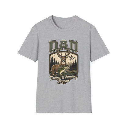Dad Fishing & Hunting Legend Outdoor  for Fishermen and Hunters T-Shirt - HomeGrown South Graphic Tee (View 6)