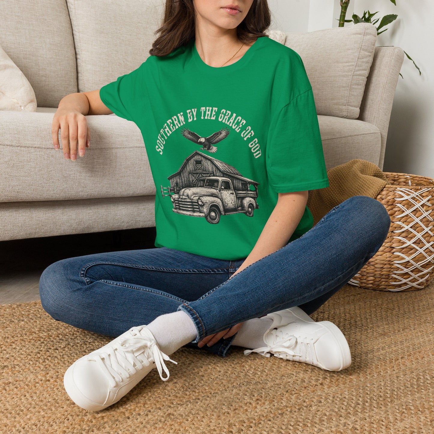 Southern By The Grace Of God Vintage Truck Barn T-Shirt