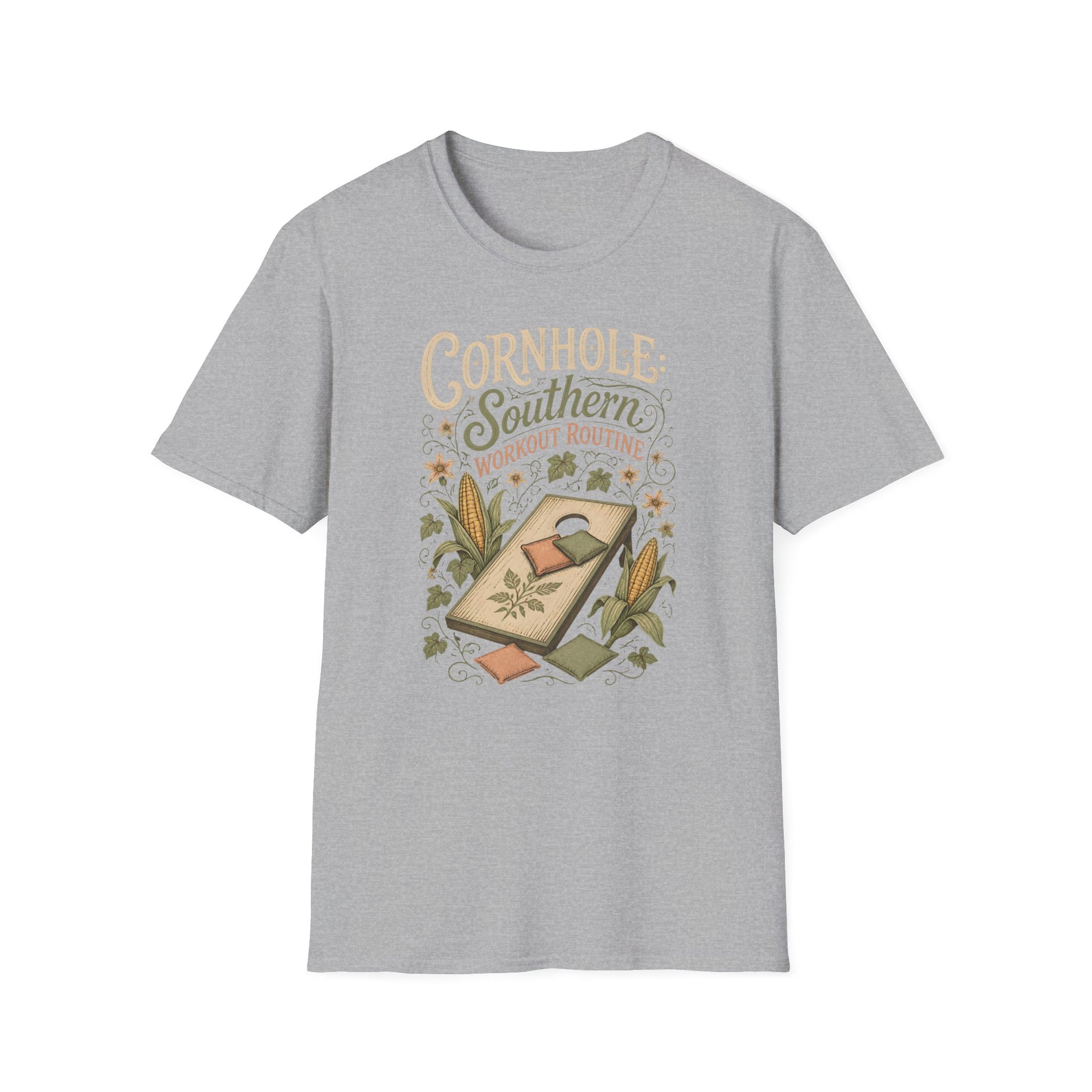 Cornhole Southern Workout Routine Fun Game T-Shirt - HomeGrown South Graphic Tee (View 4)