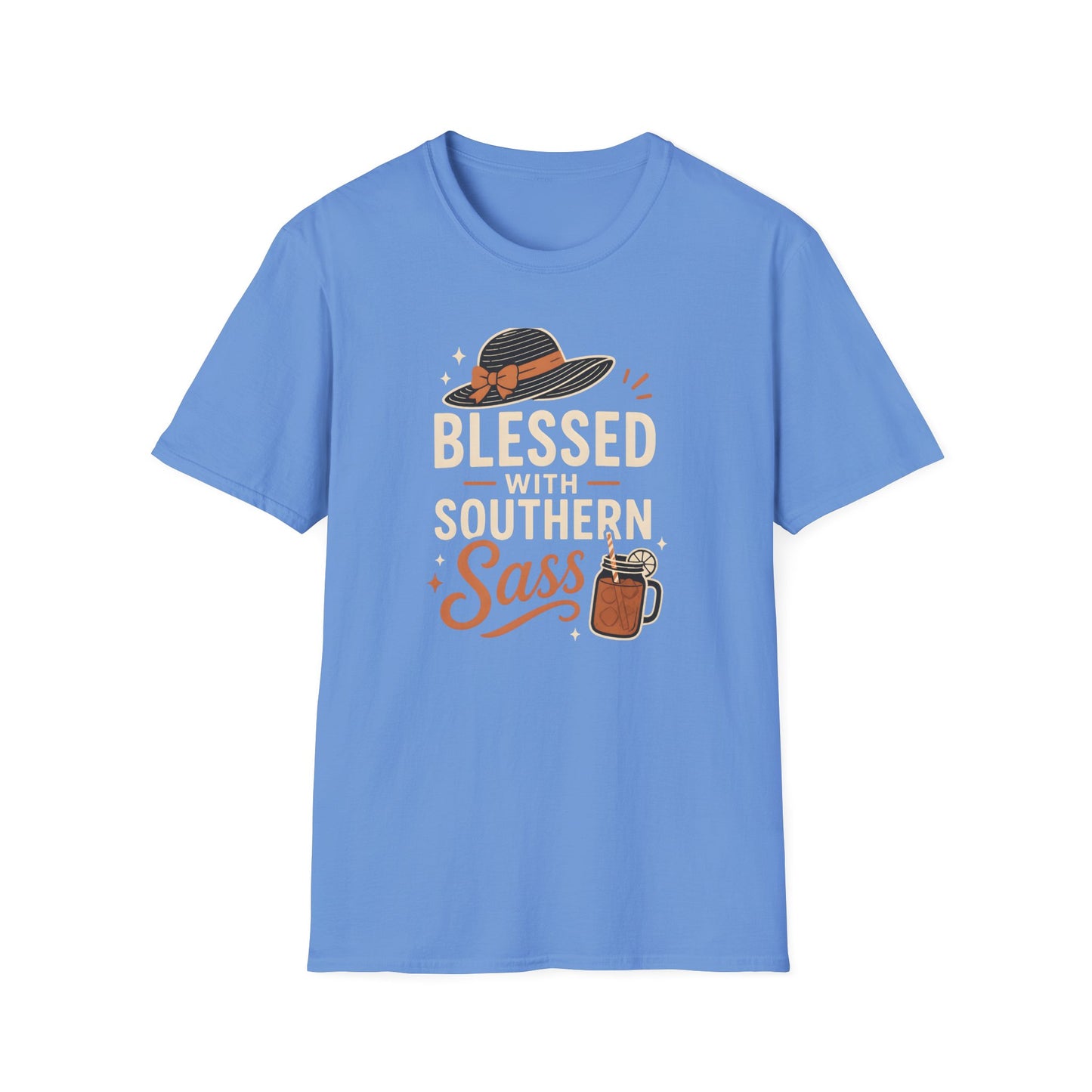 Blessed With Southern Sass Hat And Sweet Tea T-Shirt