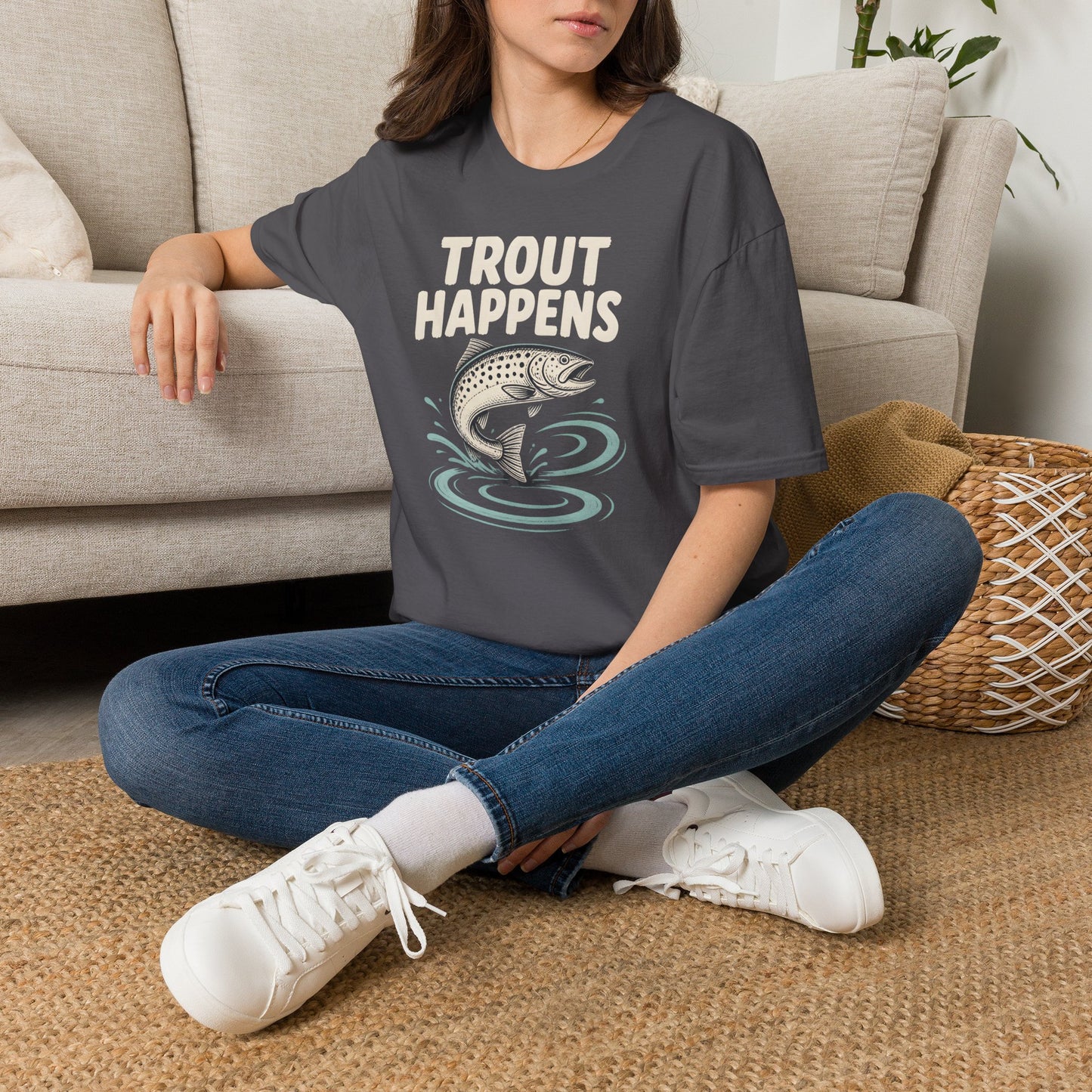 Trout Happens Fishing Lover Fisherman Outdoor Angler T-Shirt