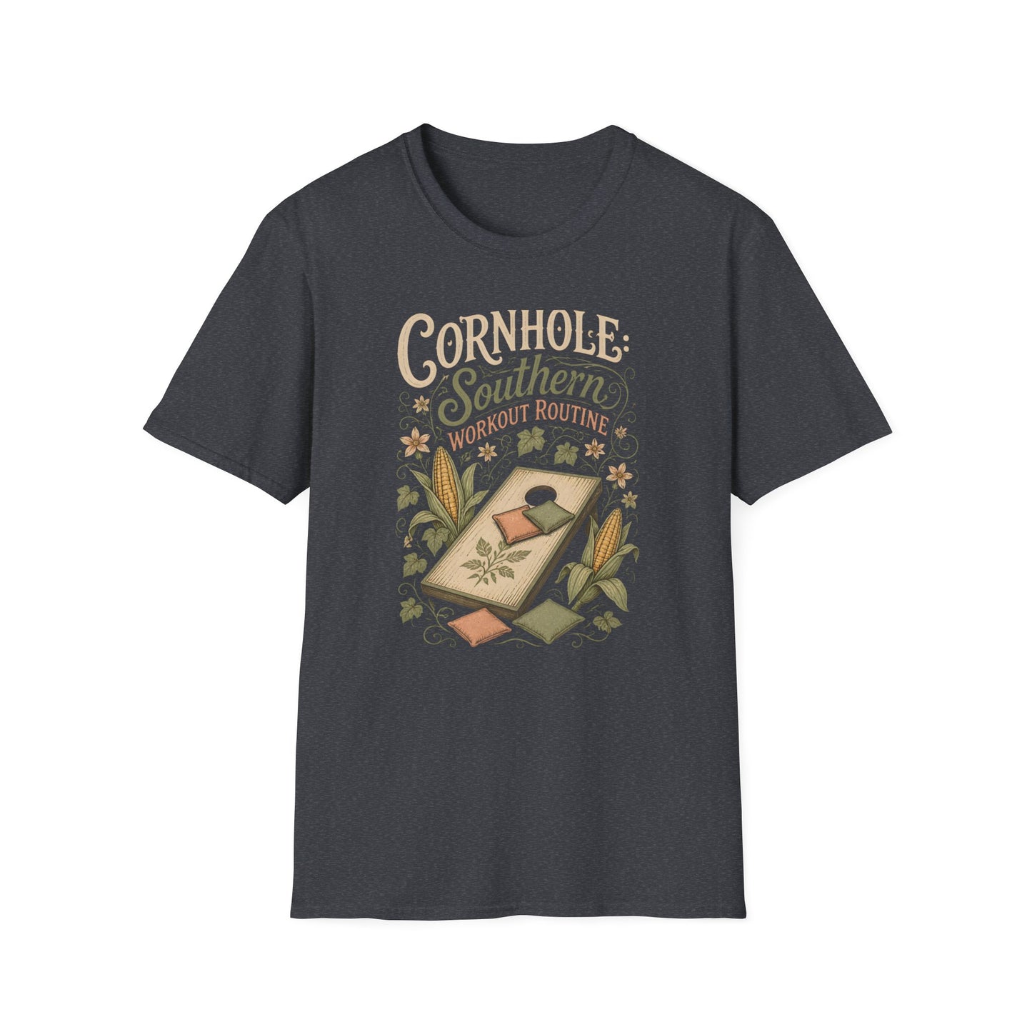 Cornhole Southern Workout Routine Fun Game T-Shirt - HomeGrown South Graphic Tee (View 9)