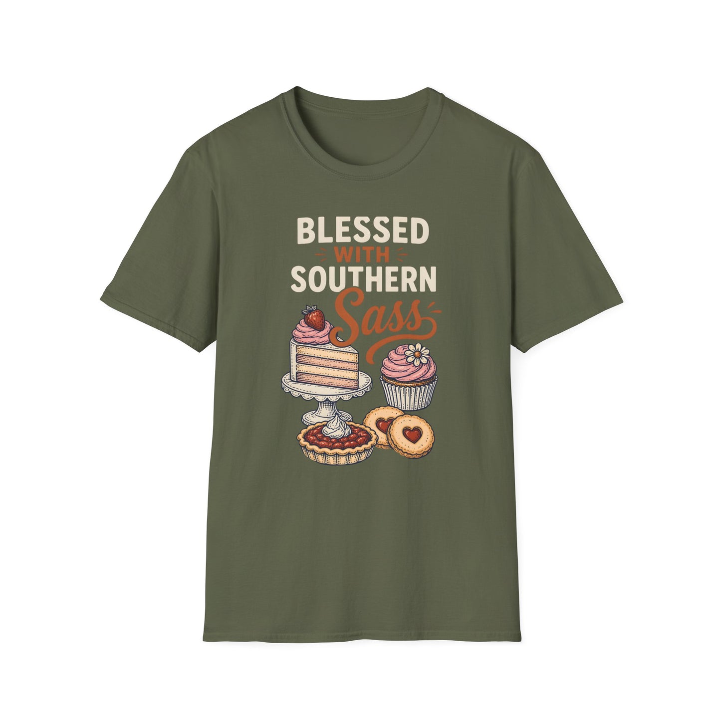 Blessed With Southern Sass Dessert Lover T-Shirt