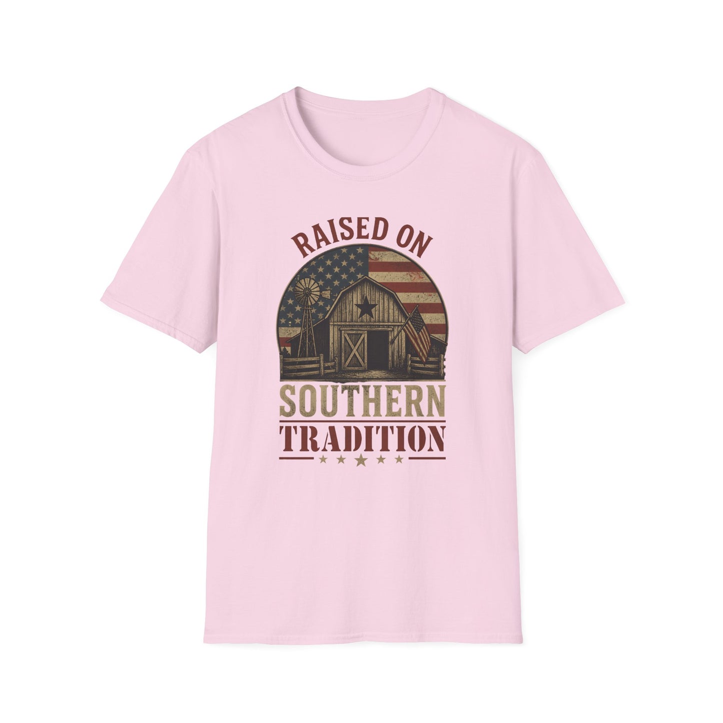 Raised On Southern Tradition Vintage Barn Flag T-Shirt
