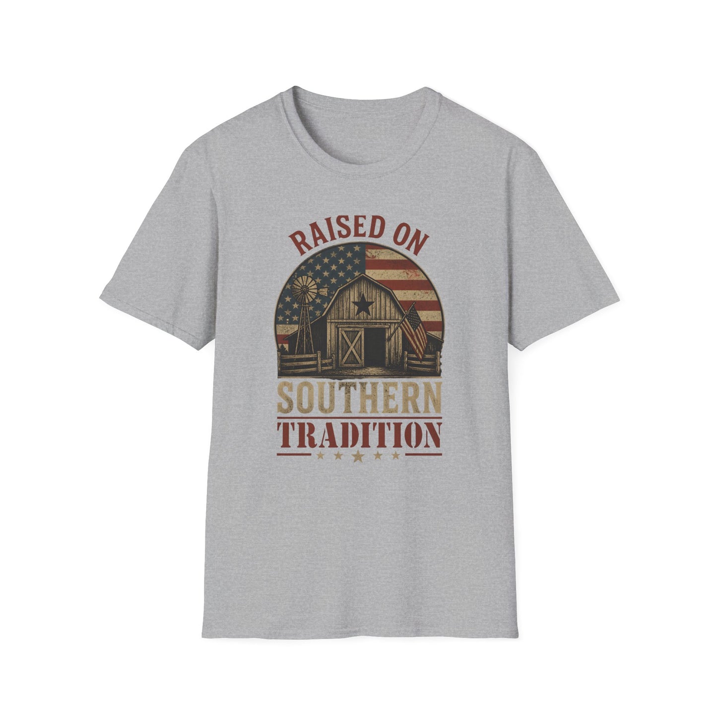Raised On Southern Tradition Vintage Barn Flag T-Shirt