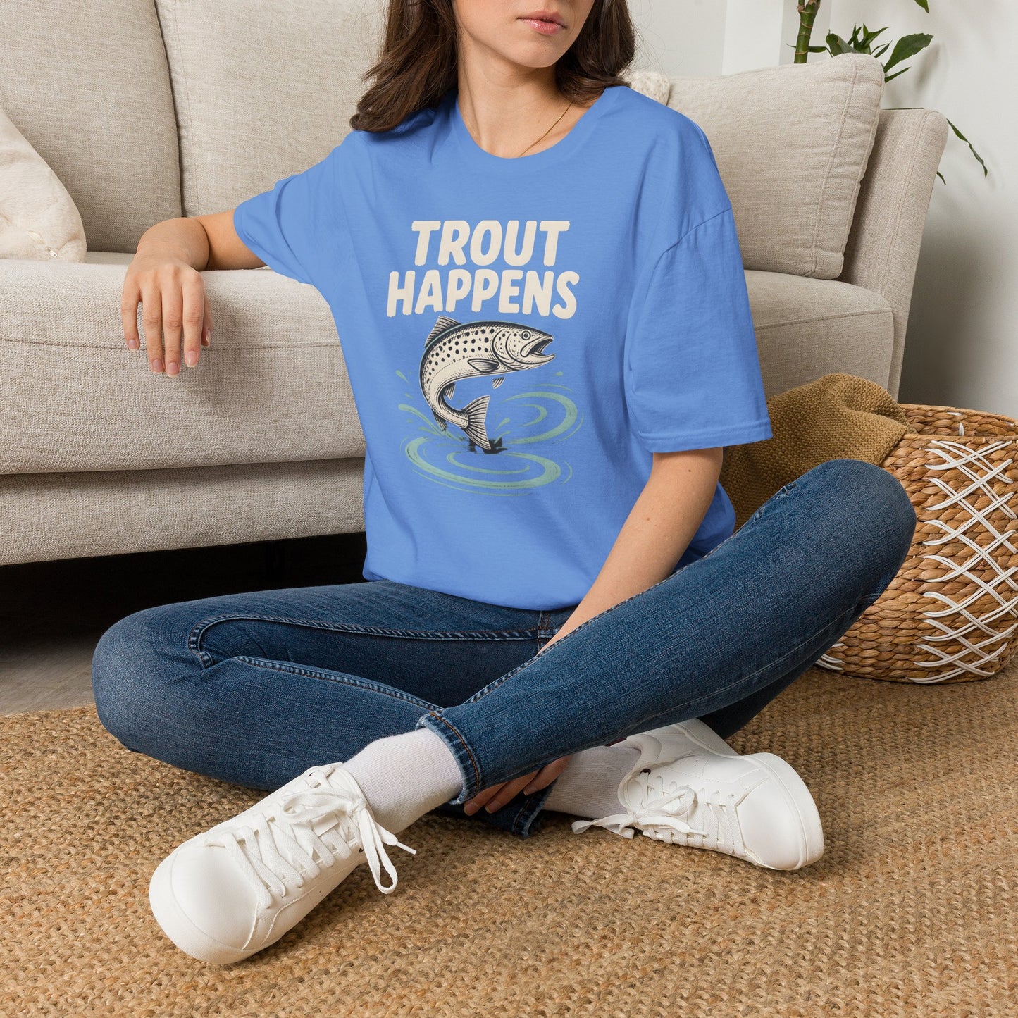 Trout Happens Fishing Lover Fisherman Outdoor Angler T-Shirt