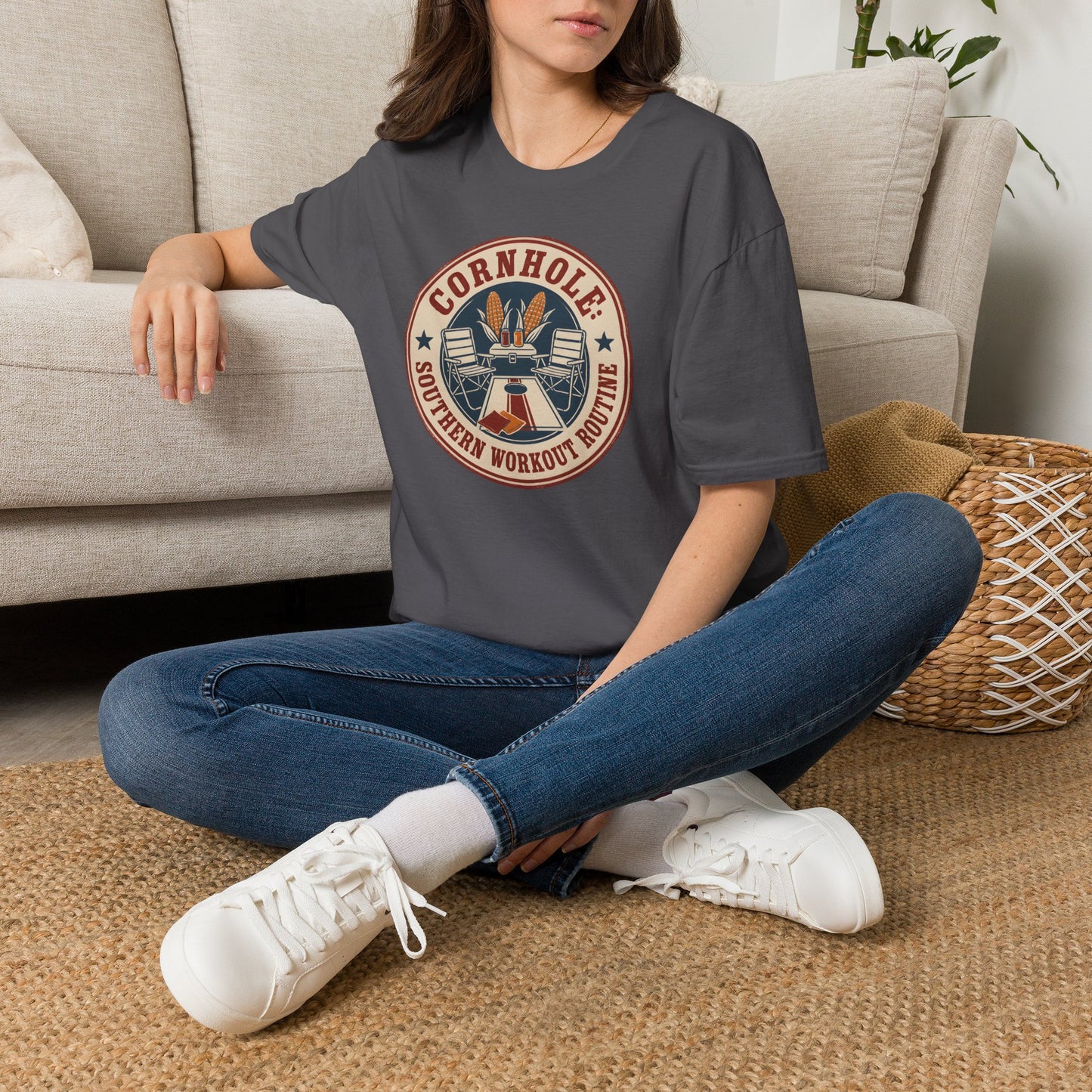 Cornhole Southern Workout Routine Fun Game T-Shirt