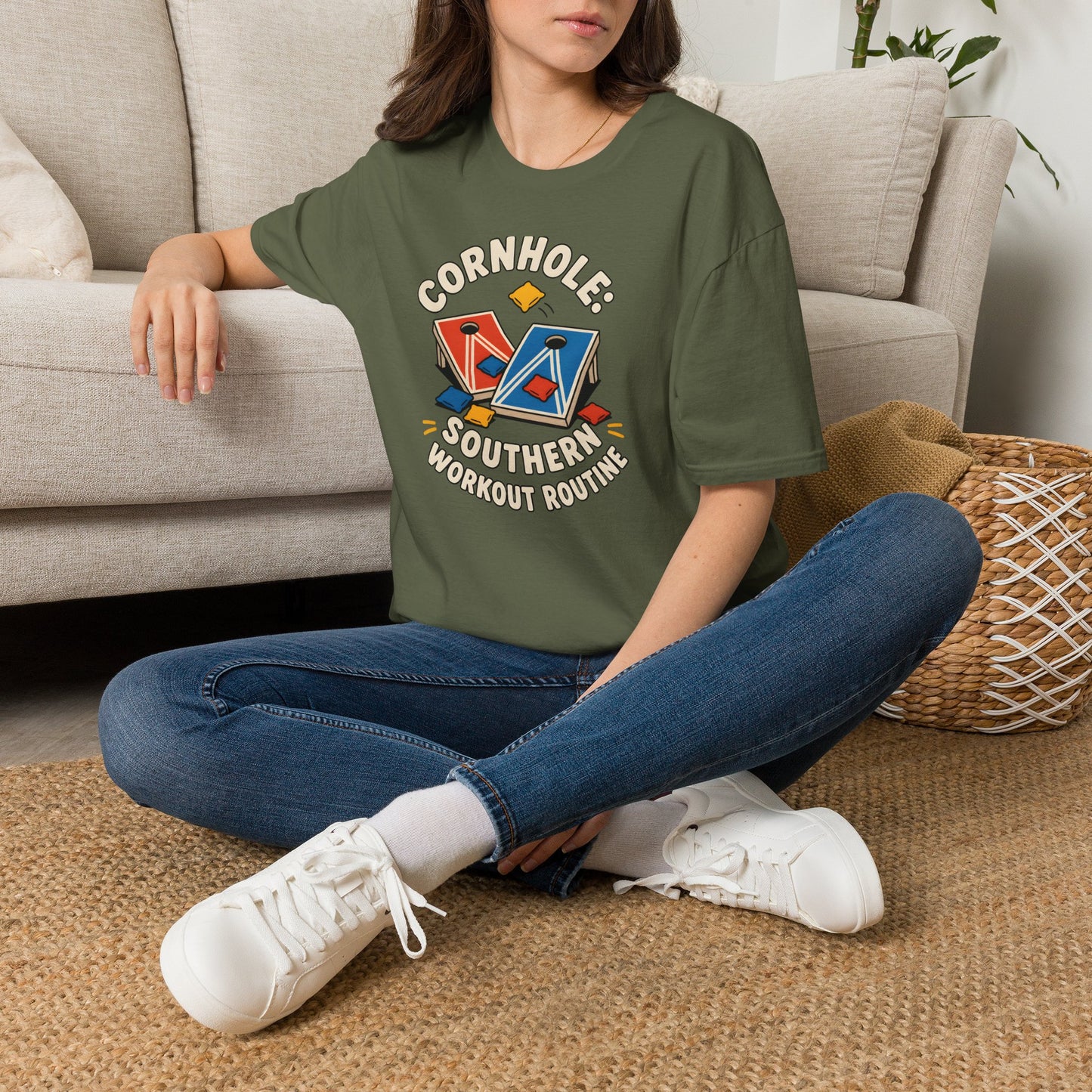 Cornhole Southern Workout Routine Fun Game T-Shirt