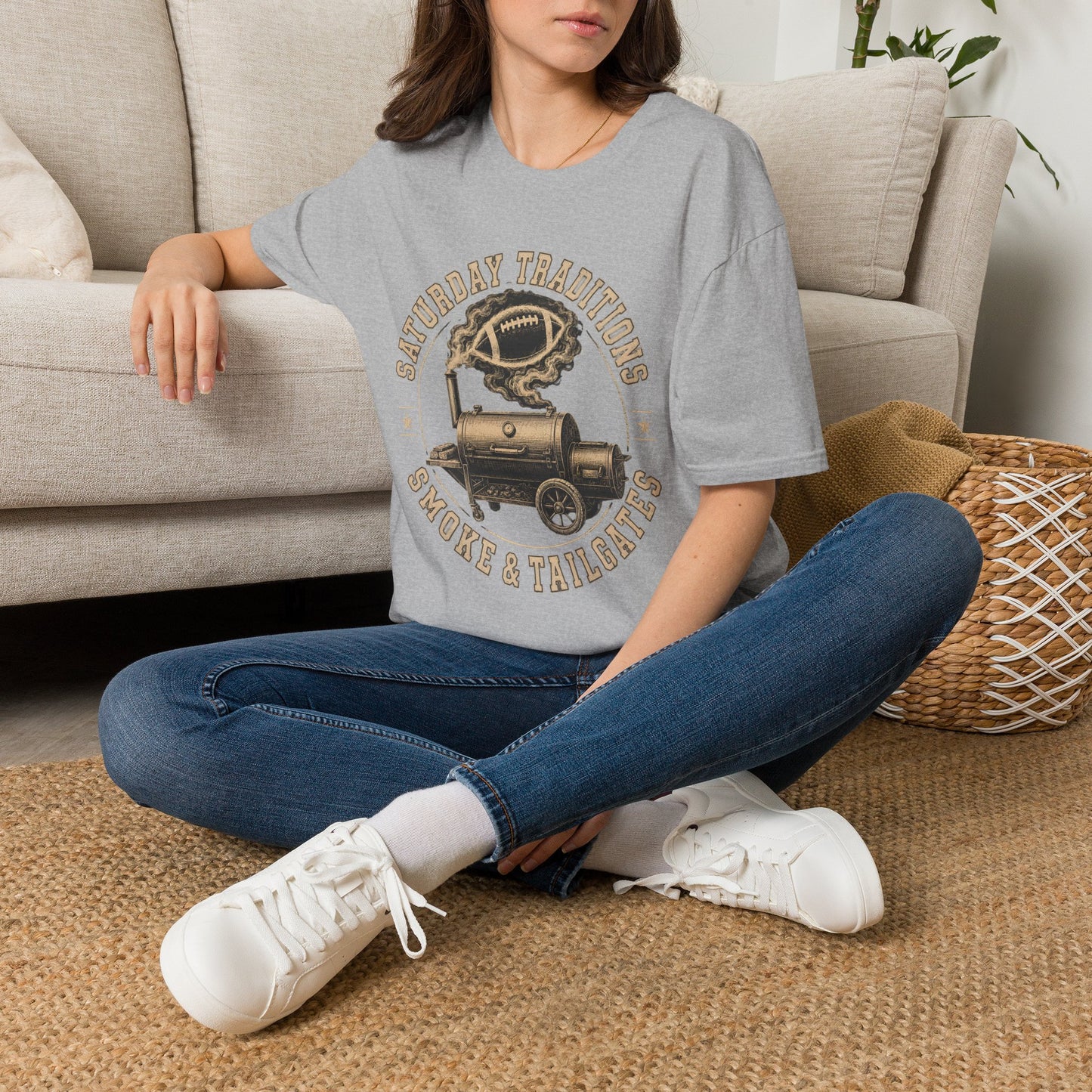 Saturday Traditions Smoke Tailgate Football T-Shirt